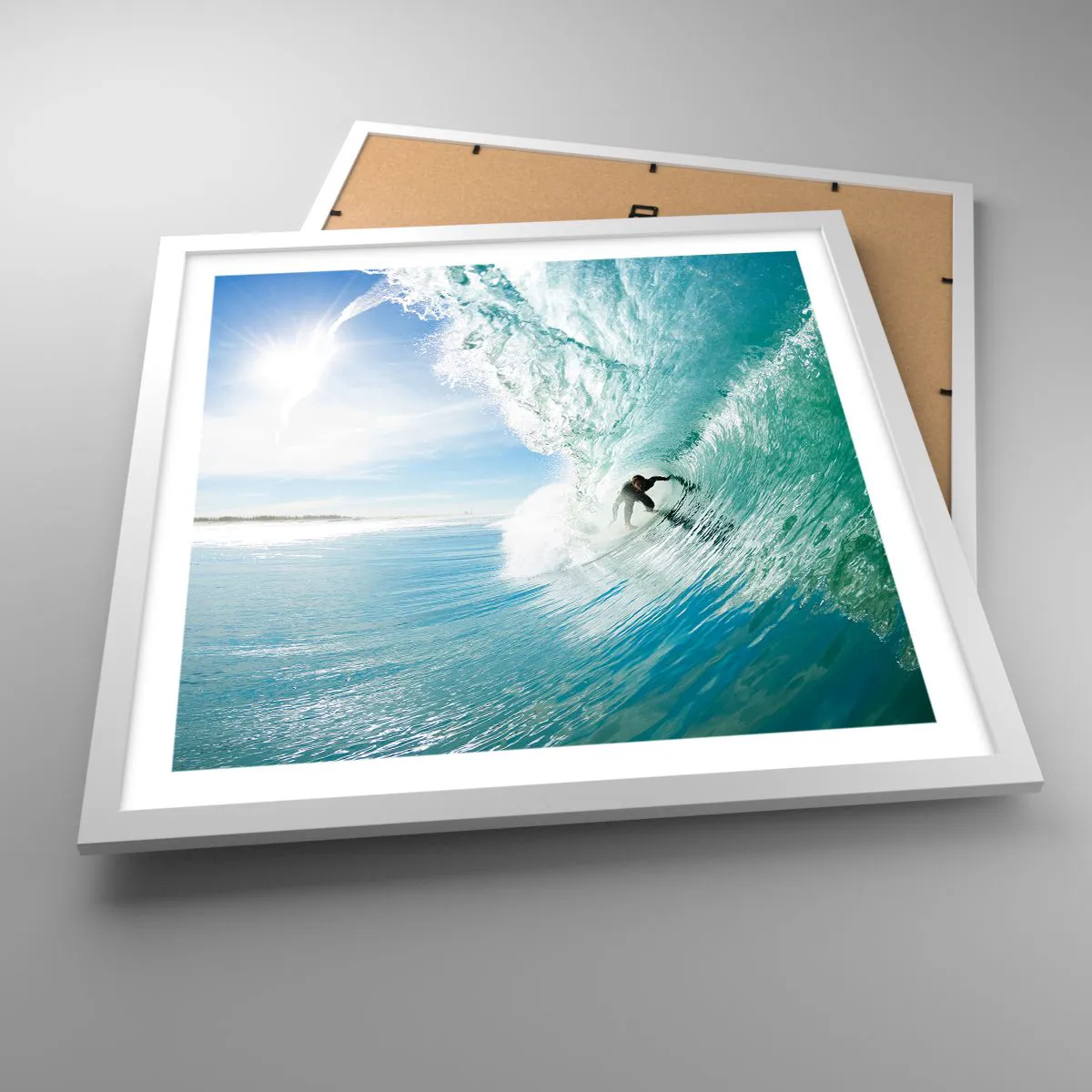 Plakat w białej ramie - Zawsze na fali - 50x50 cm