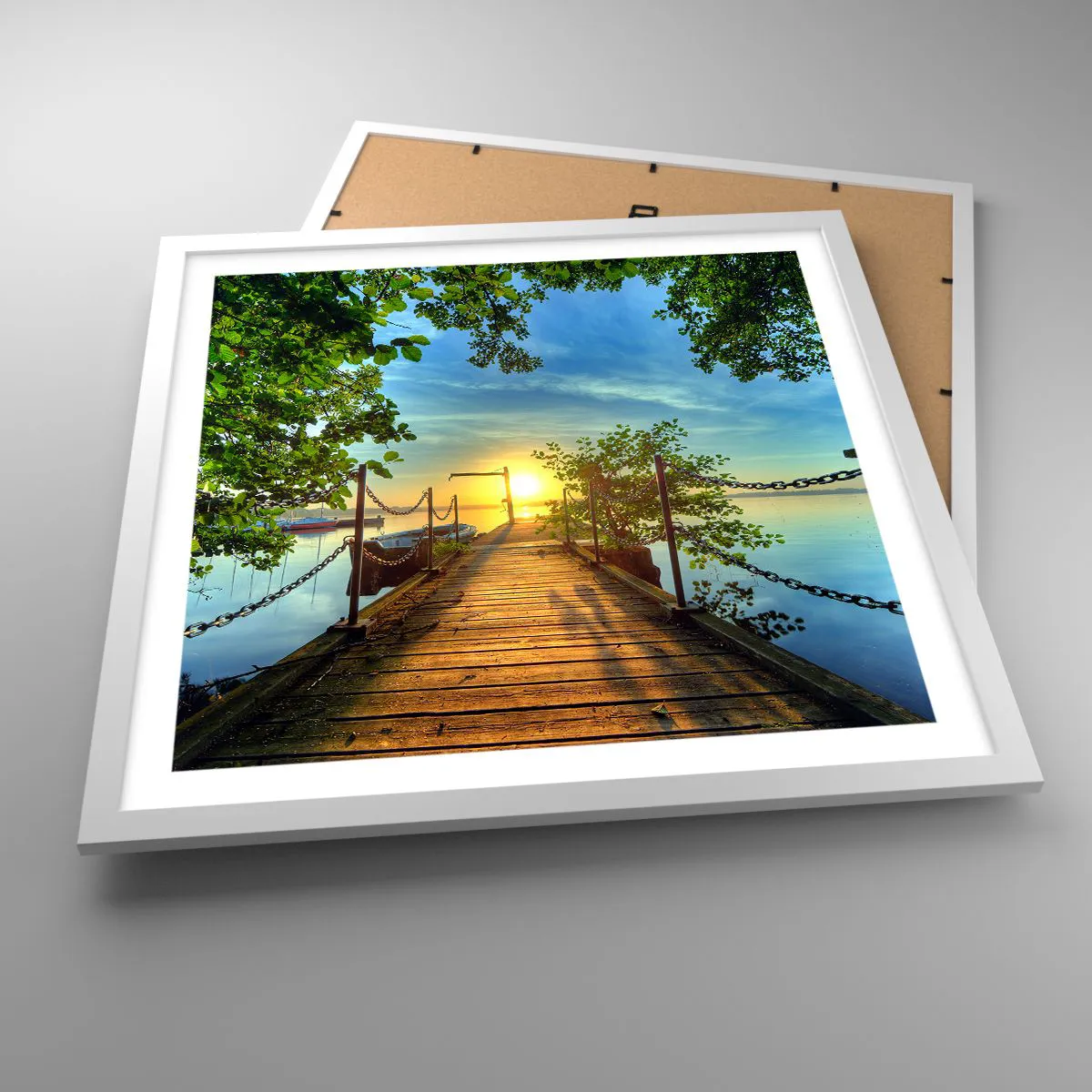 Affiche dans un cadre blanc - Poster - L'ouest au-dessus de l'eau - 50x50 cm