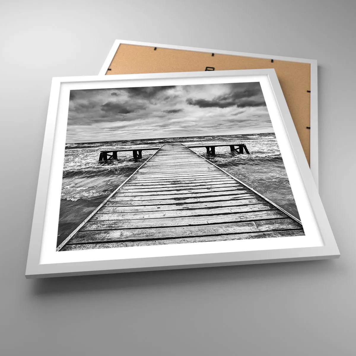 Poster in einem weißen Rahmen - Ich warte darauf, dass der Wind wegjagt... - 50x50 cm