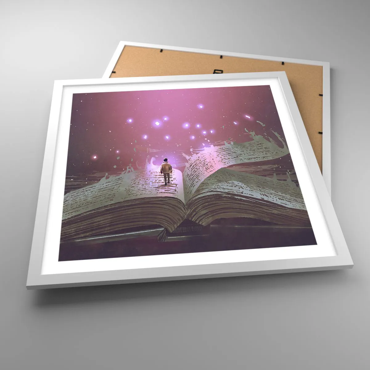 Poster in white frmae - Invitation to Another World -Read It! - 50x50 cm