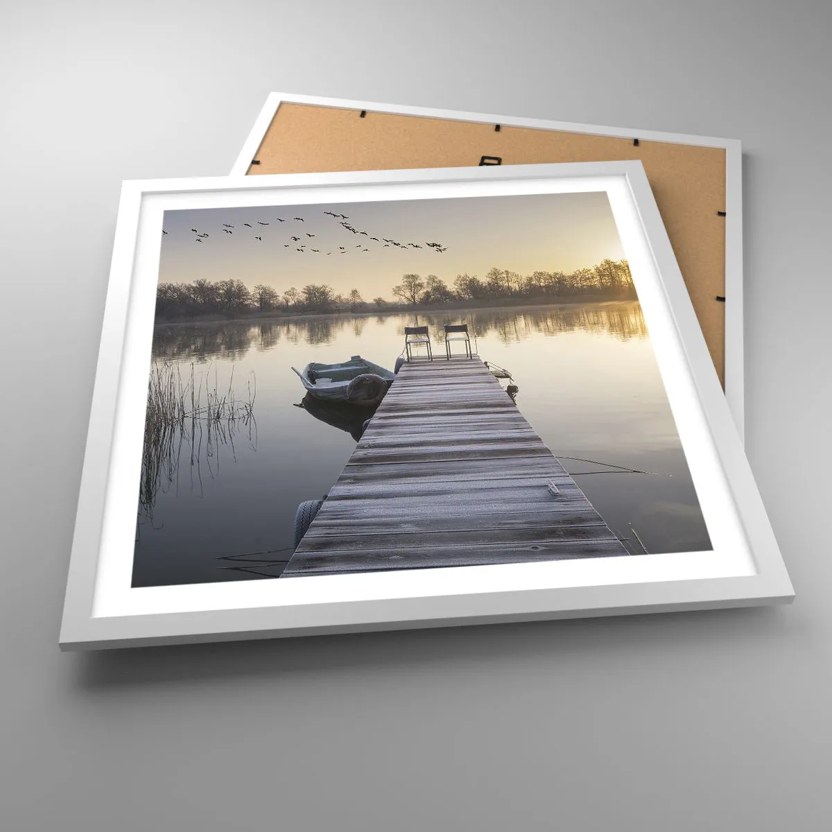 Poster in einem weißen Rahmen - Ich komme nach einiger Zeit zurück - 50x50 cm