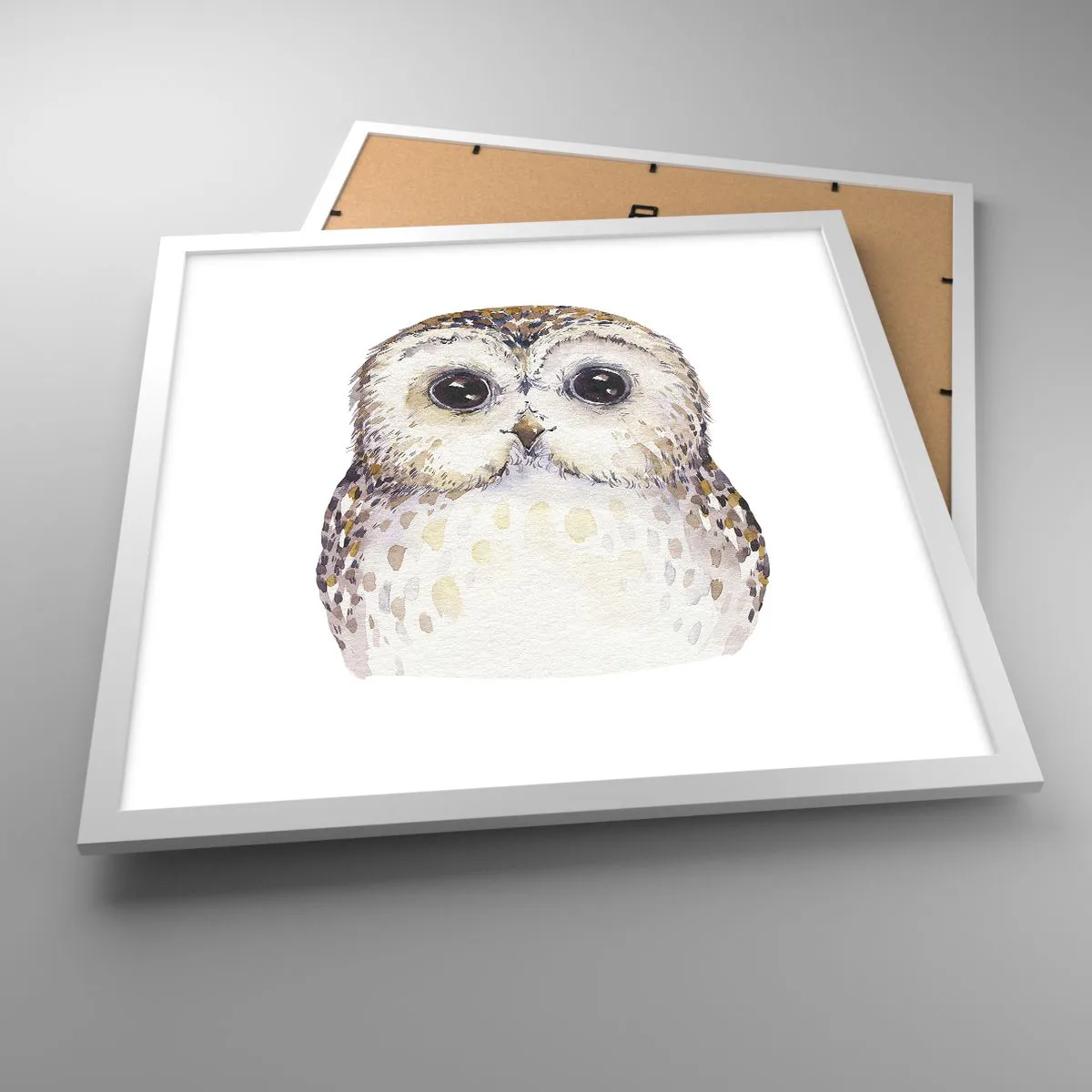 Affiche dans un cadre blanc - Poster - Regarde-moi dans les yeux - 50x50 cm