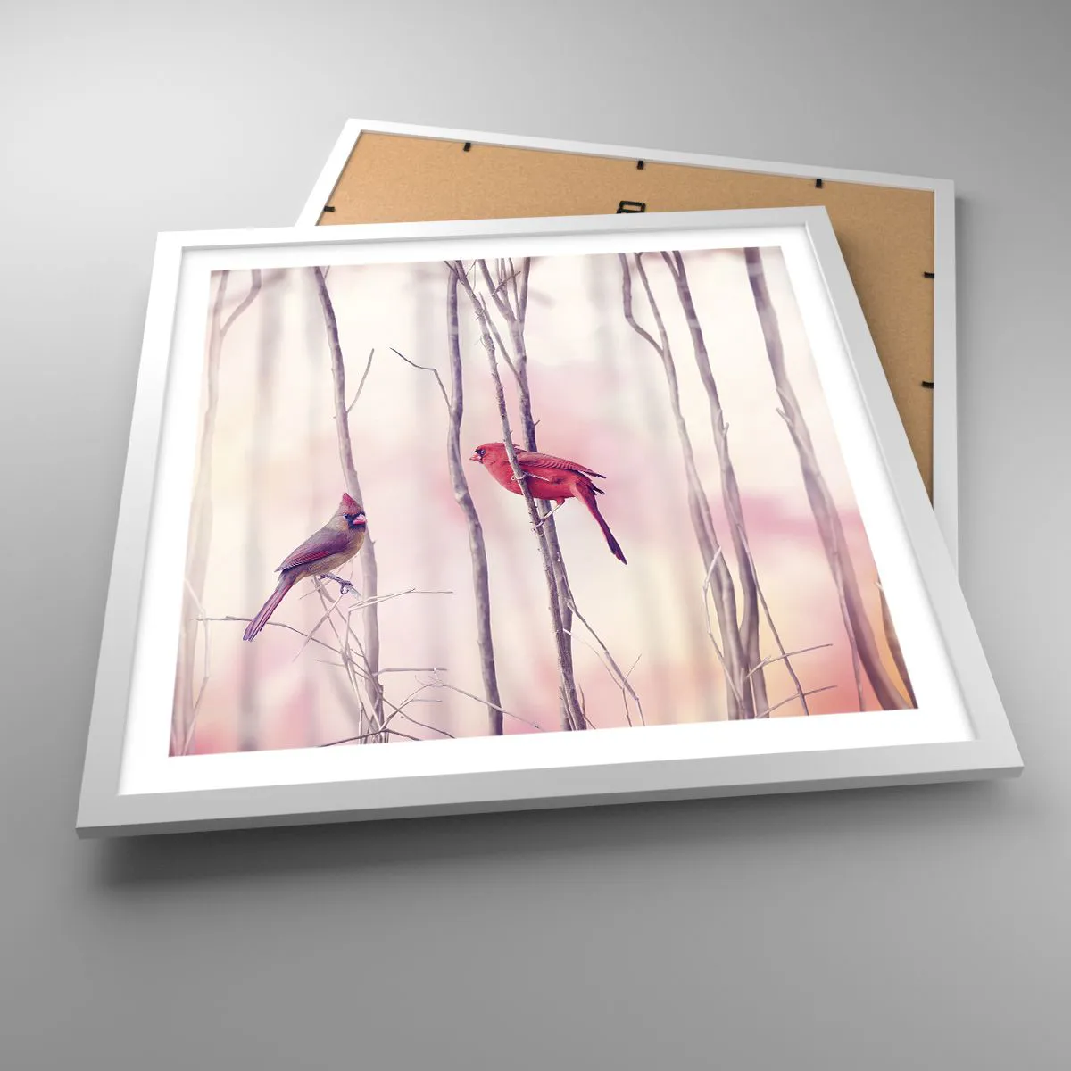 Plakat i hvid ramme - Fortællingen om den lyserøde skov - 50x50 cm