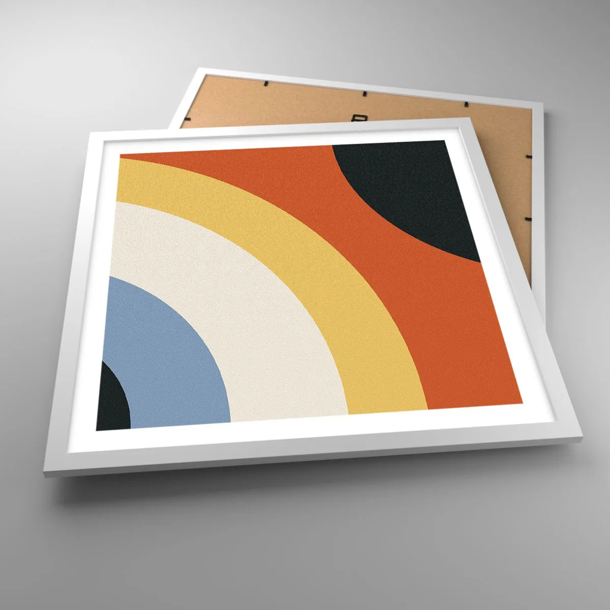 Póster en marco blanco - Círculo sobre círculo - 50x50 cm