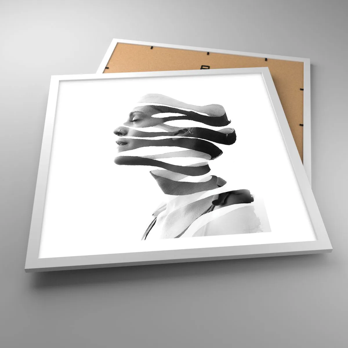 Póster en marco blanco - Retrato surrealista - 50x50 cm