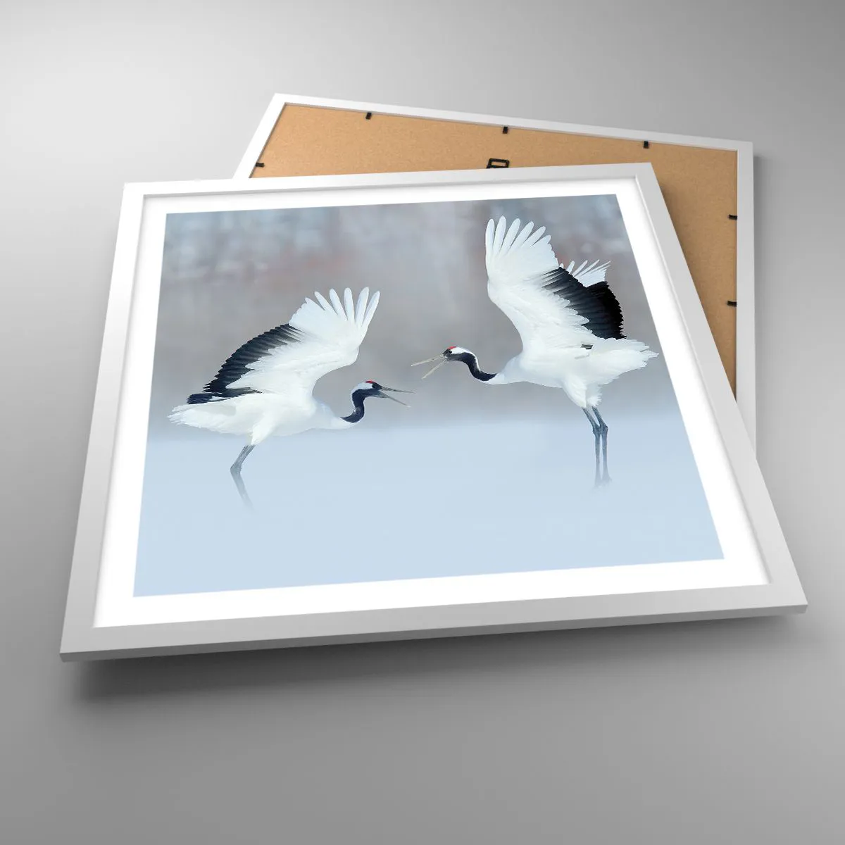 Affiche dans un cadre blanc - Poster - Danse dans le brouillard - 50x50 cm