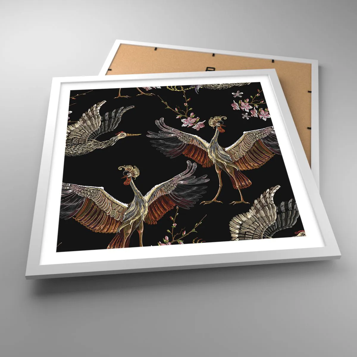 Affiche dans un cadre blanc - Poster - Un oiseau de conte de fées - 50x50 cm