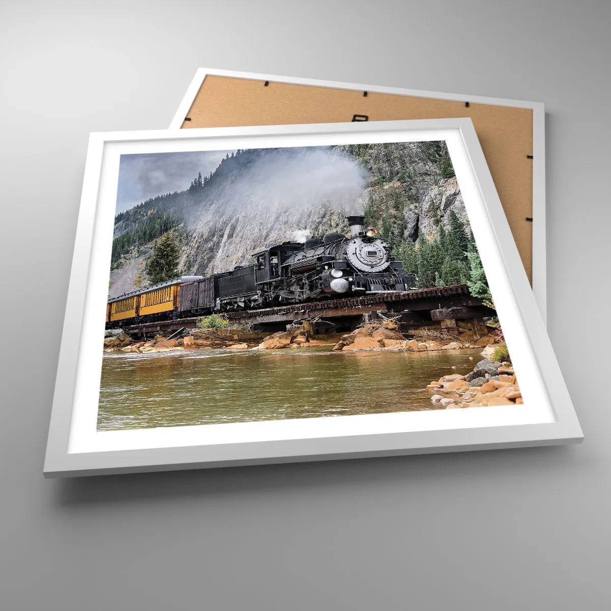 Plakat w białej ramie - A dokąd to? Dokąd? - 50x50 cm