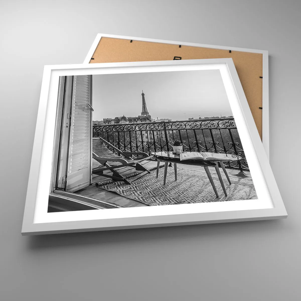 Affiche dans un cadre blanc - Poster - Après-midi parisien - 50x50 cm