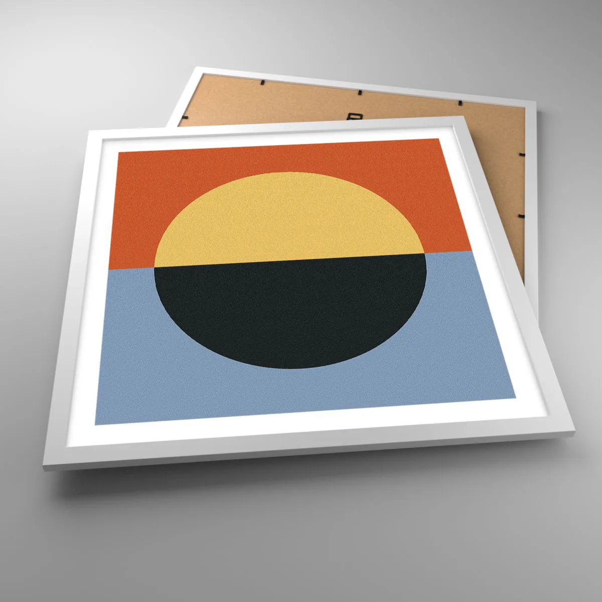 Pôster em moldura branca - Composição do calor e do frio - 50x50 cm