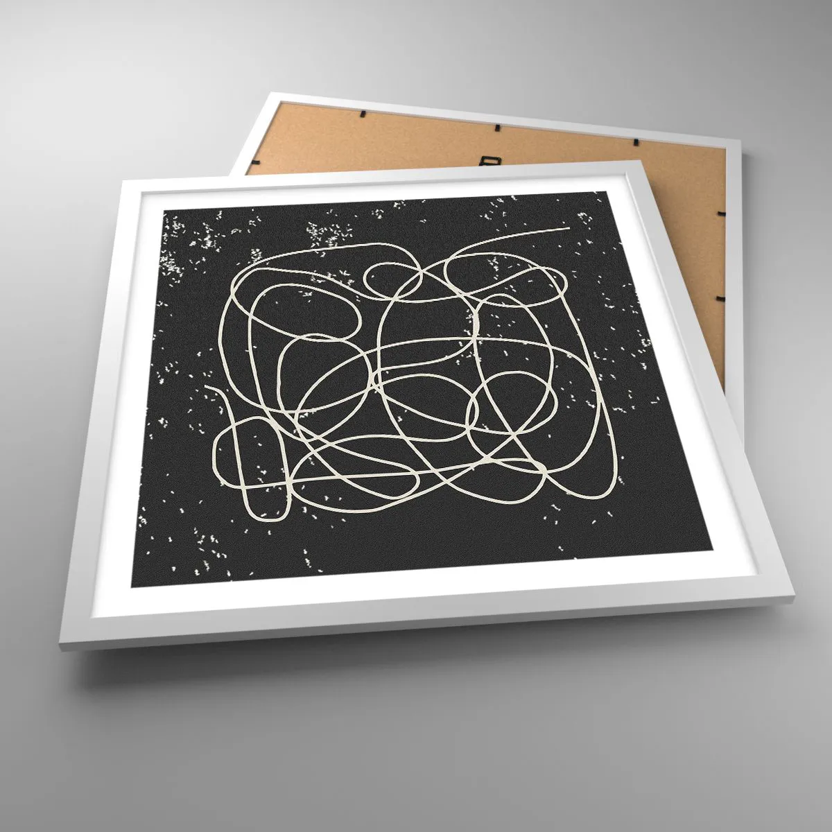 Poster in einem weißen Rahmen - Wandernde, umherschweifende Gedanken - 50x50 cm