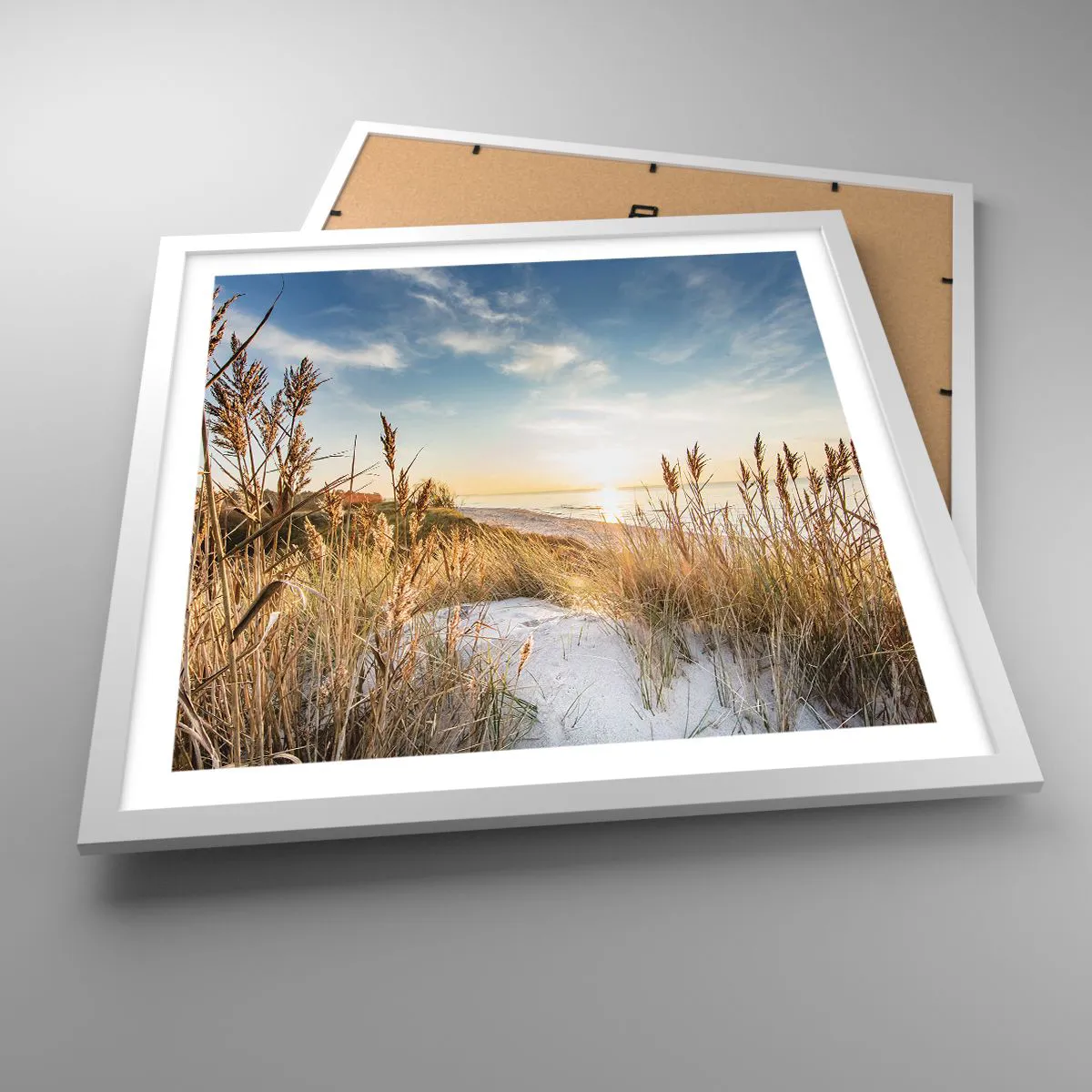 Poster in white frmae - Northern Beach - 50x50 cm