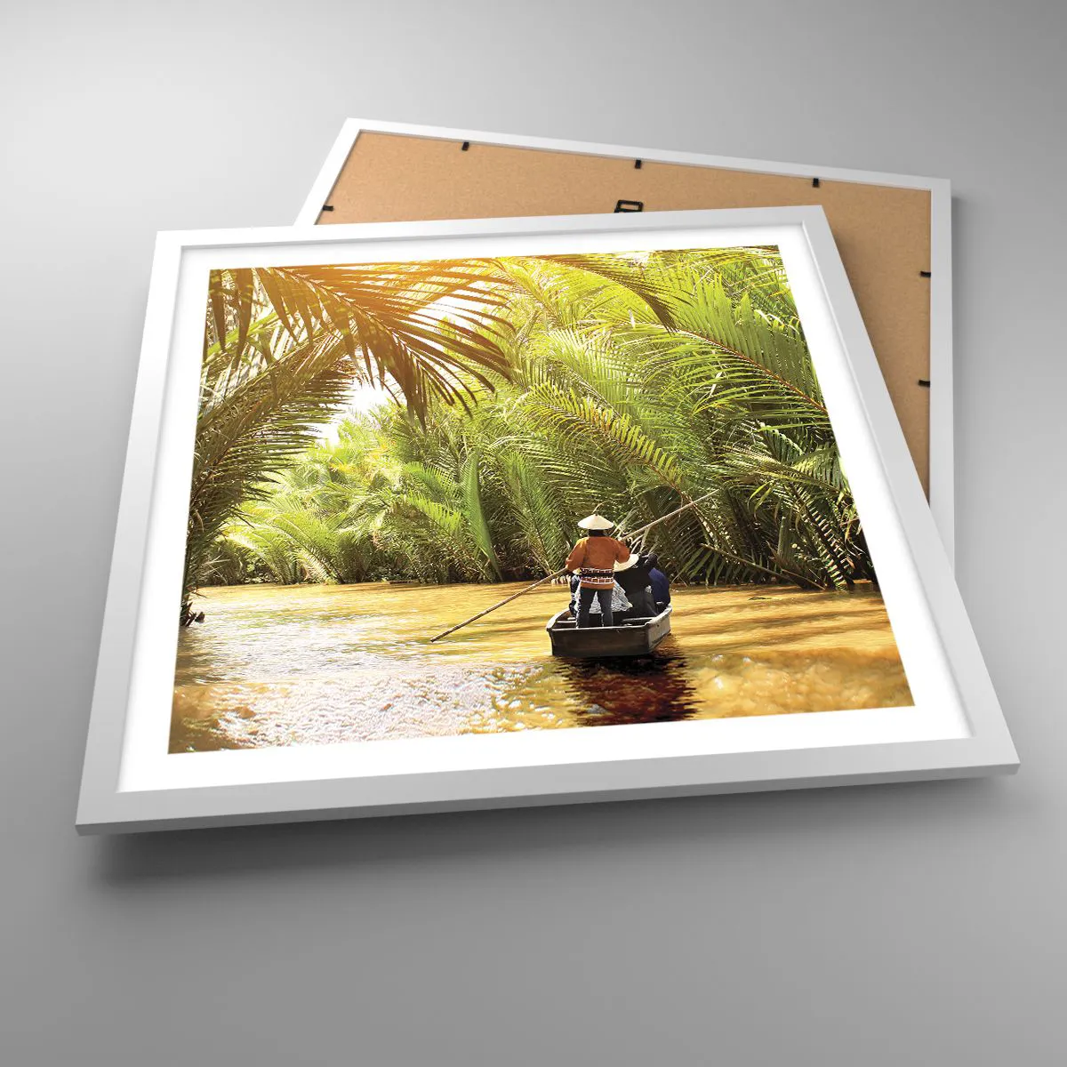 Affisch i vit ram - Genom en palmravin - 50x50 cm