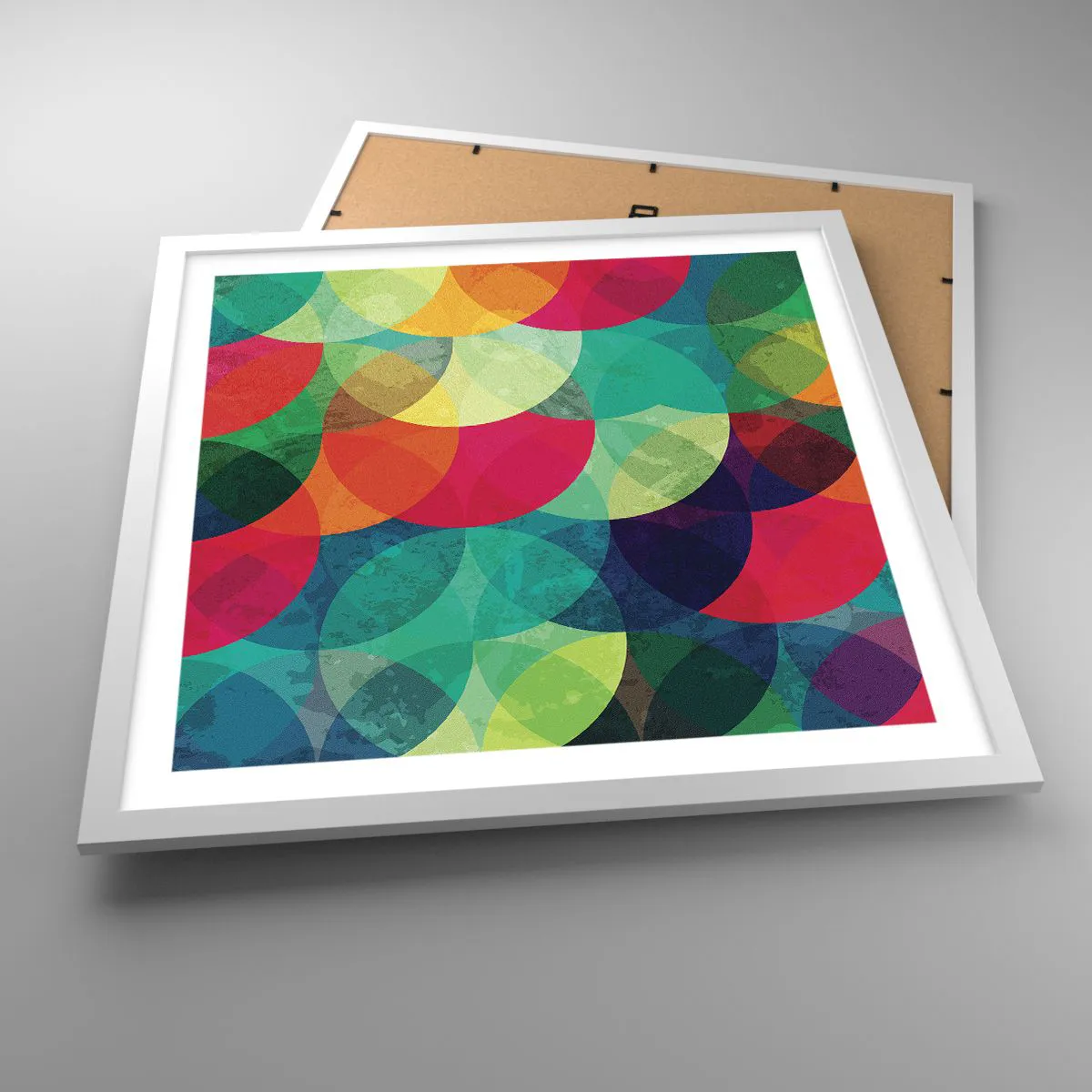 Poster în ramă albă - Să intrăm în curcubeu - 50x50 cm