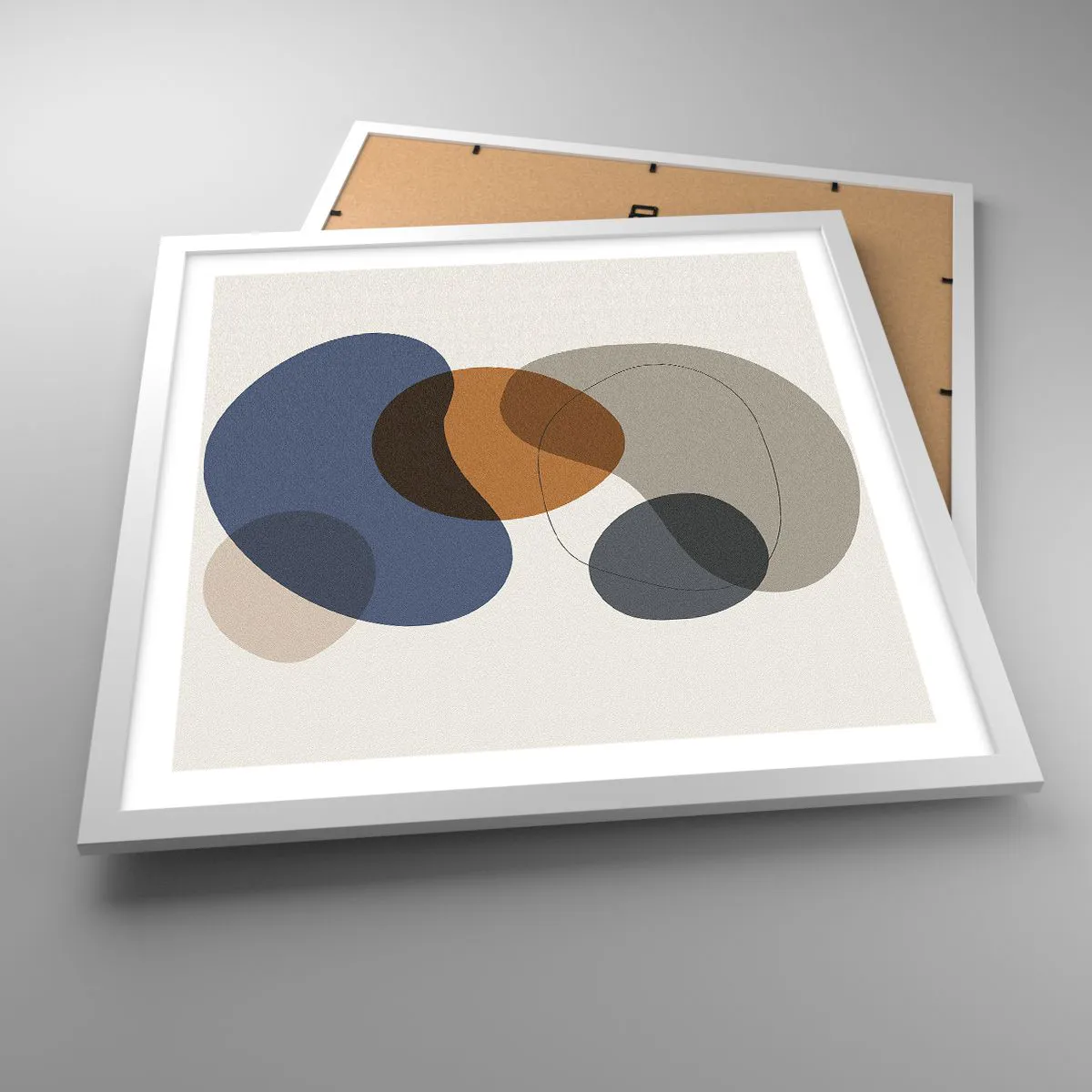 Plakat w białej ramie - Krople barw - 50x50 cm