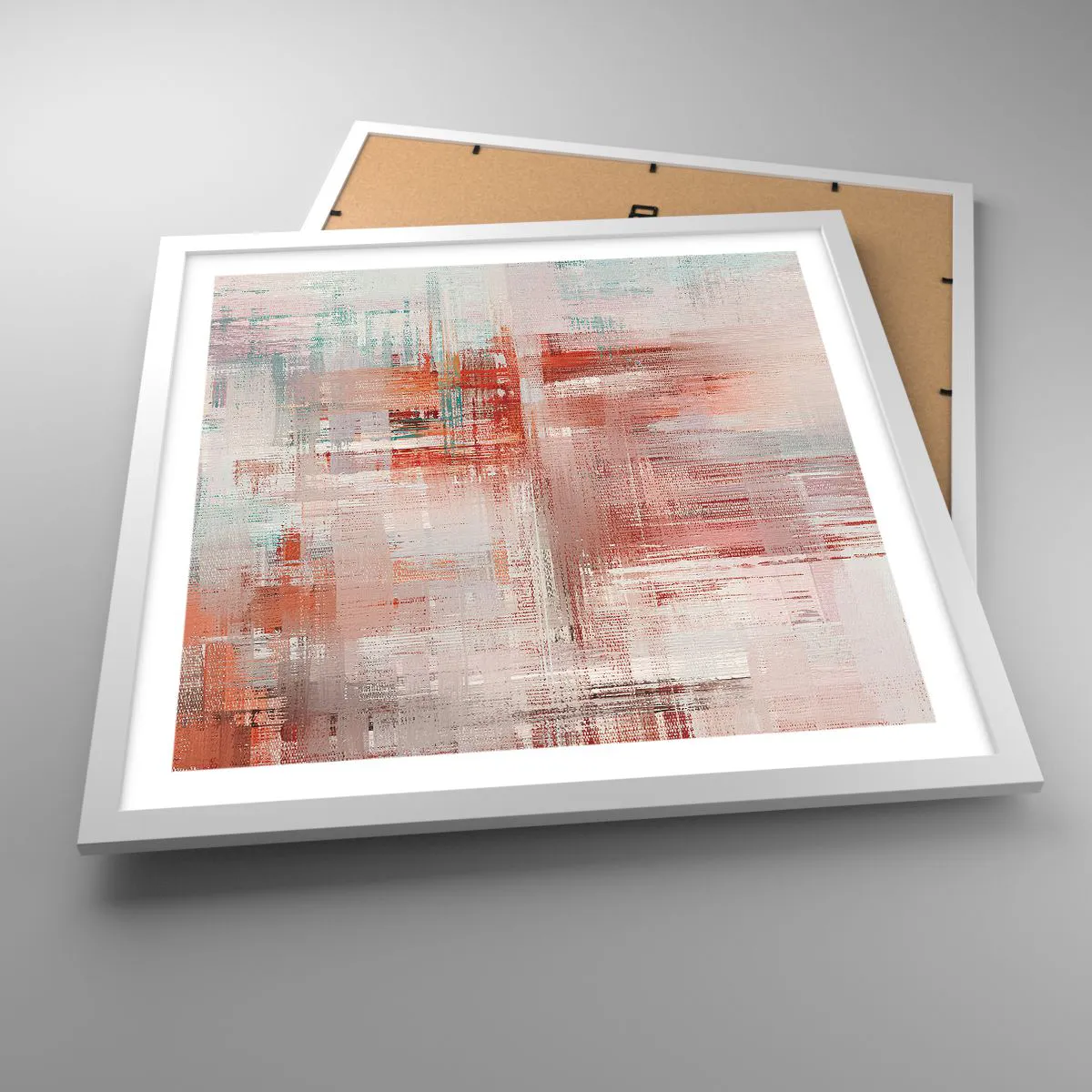 Poster in white frmae - Foggy but Pink - 50x50 cm