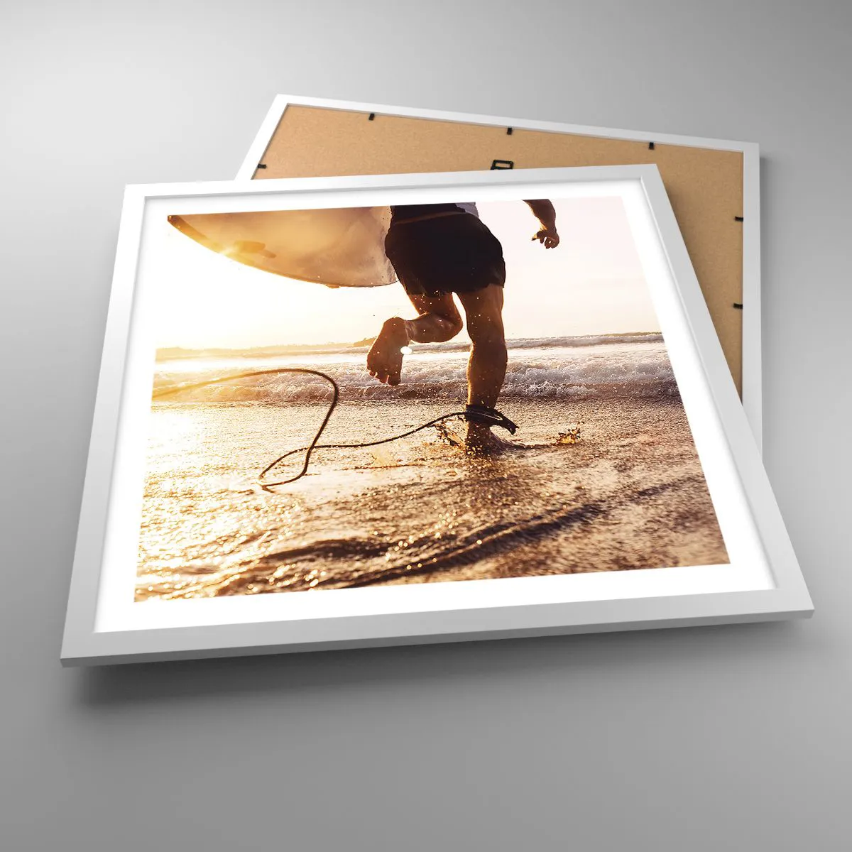 Poster în ramă albă - Pentru a întâmpina valul - 50x50 cm