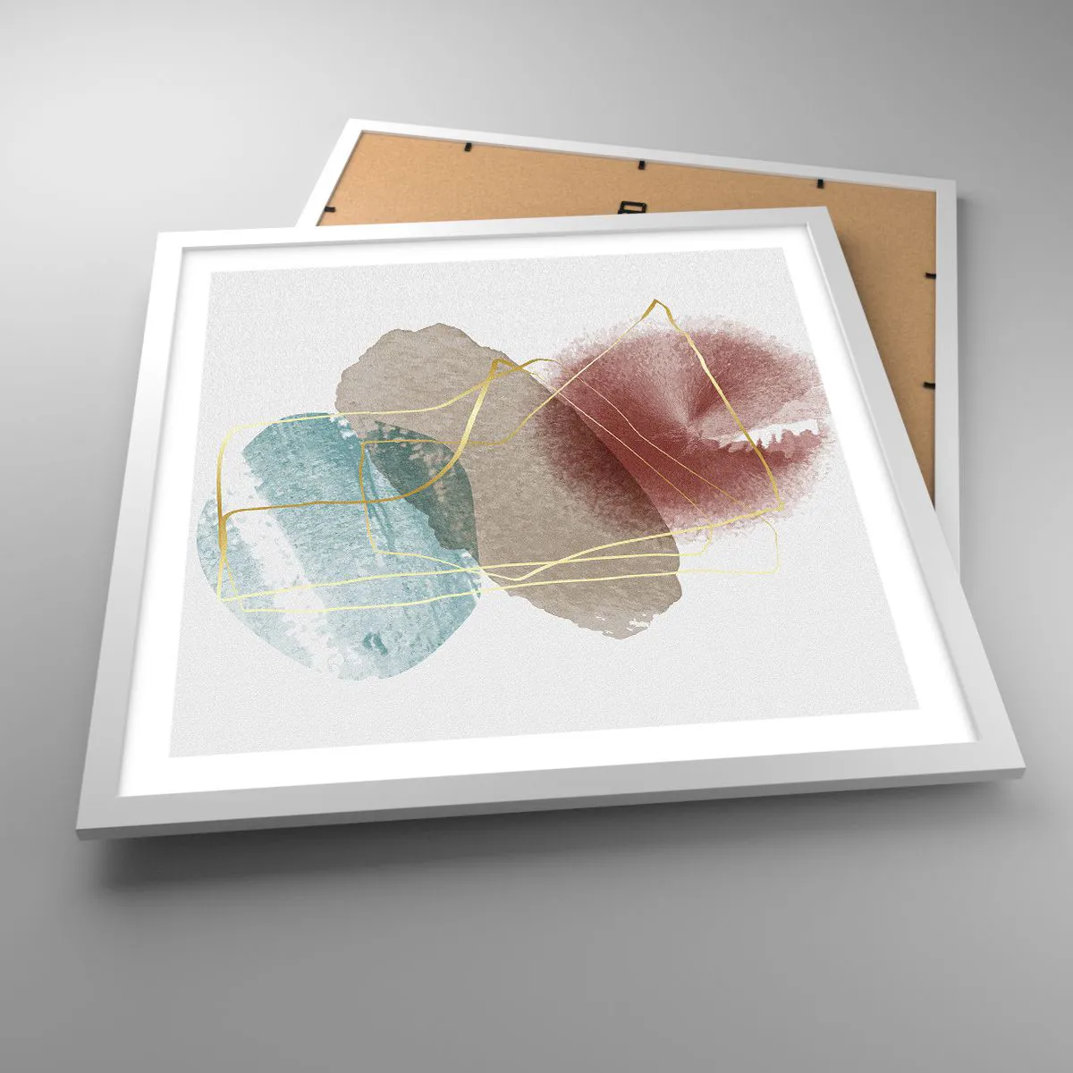 Affiche dans un cadre blanc - Poster - Coraux de l'espace - 50x50 cm