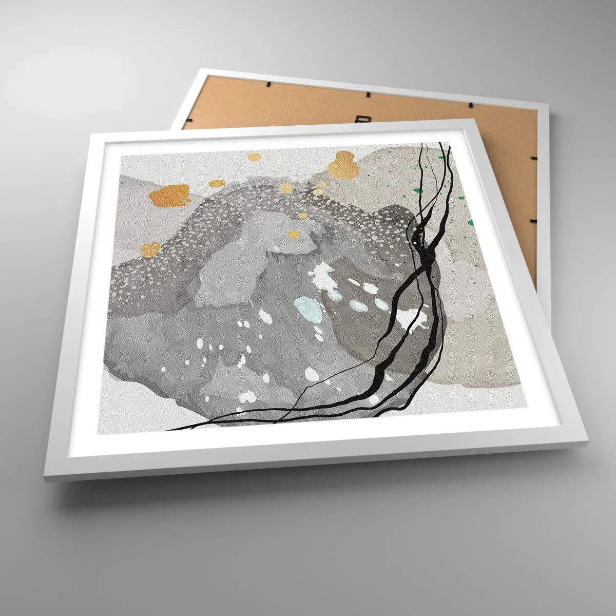 Affiche dans un cadre blanc - Poster - Composition organique - 50x50 cm