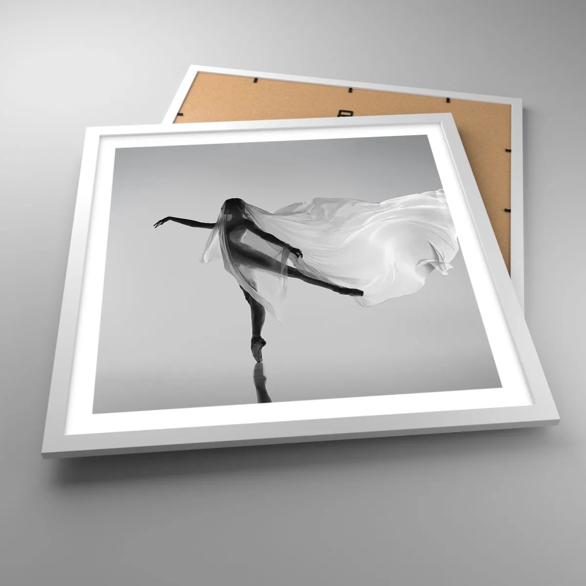 Plakat w białej ramie - Lekkość i wdzięk - 50x50 cm