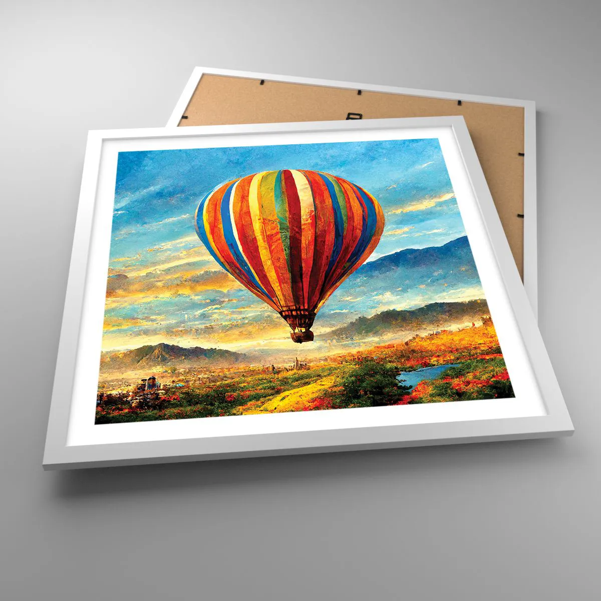 Affiche dans un cadre blanc - Poster - Dans le silence on voit mieux - 50x50 cm