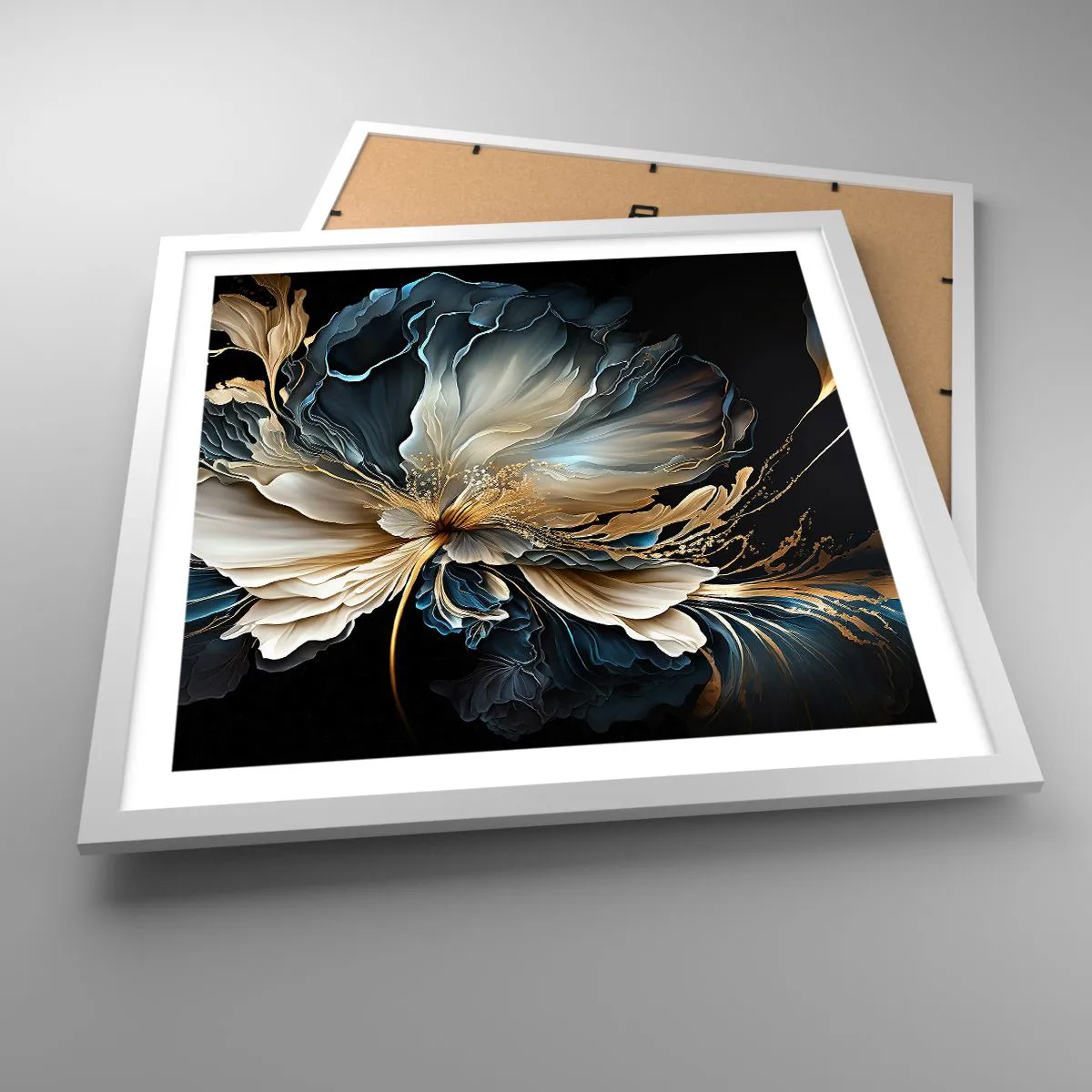 Affisch i vit ram - Sagolik ormbunksblomma - 50x50 cm