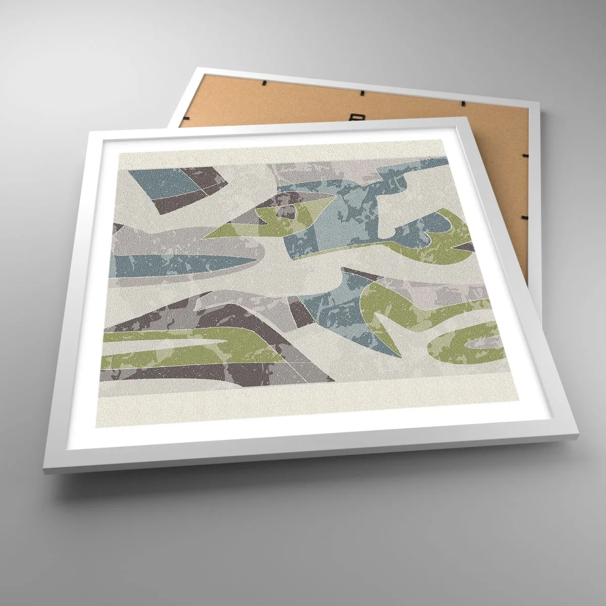 Poster in een witte lijst - Compositie achter het glas - 50x50 cm