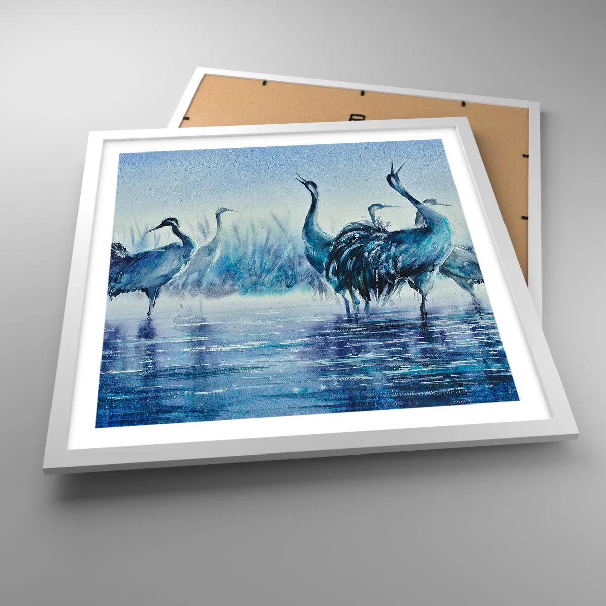 Plagát v bielom ráme - Ranné stretnutie - 50x50 cm