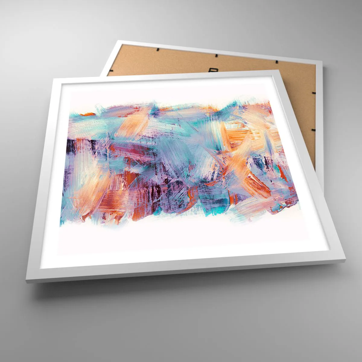 Affiche dans un cadre blanc - Poster - Un désordre coloré - 50x50 cm