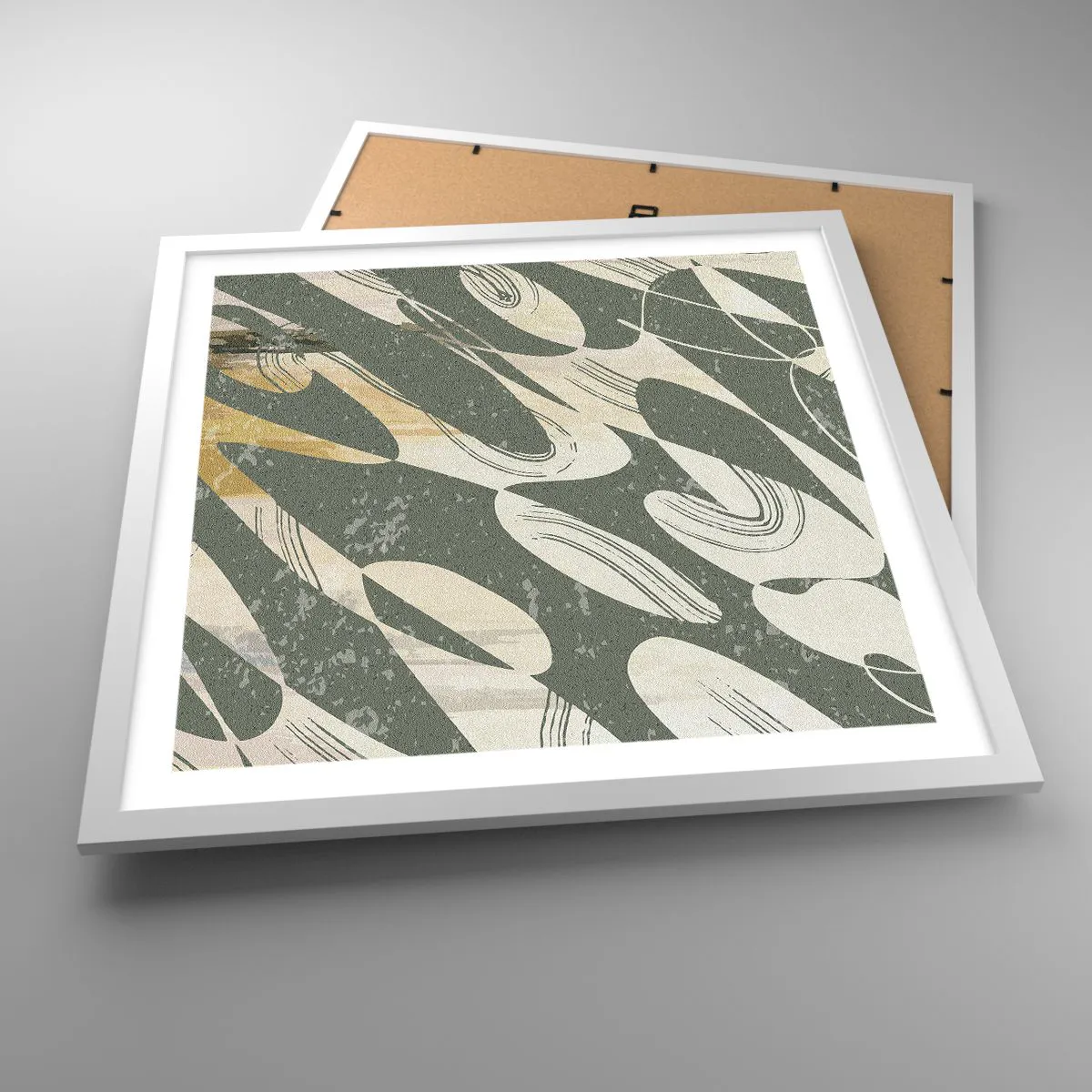 Poster in een witte lijst - Ritmische abstractie - 50x50 cm