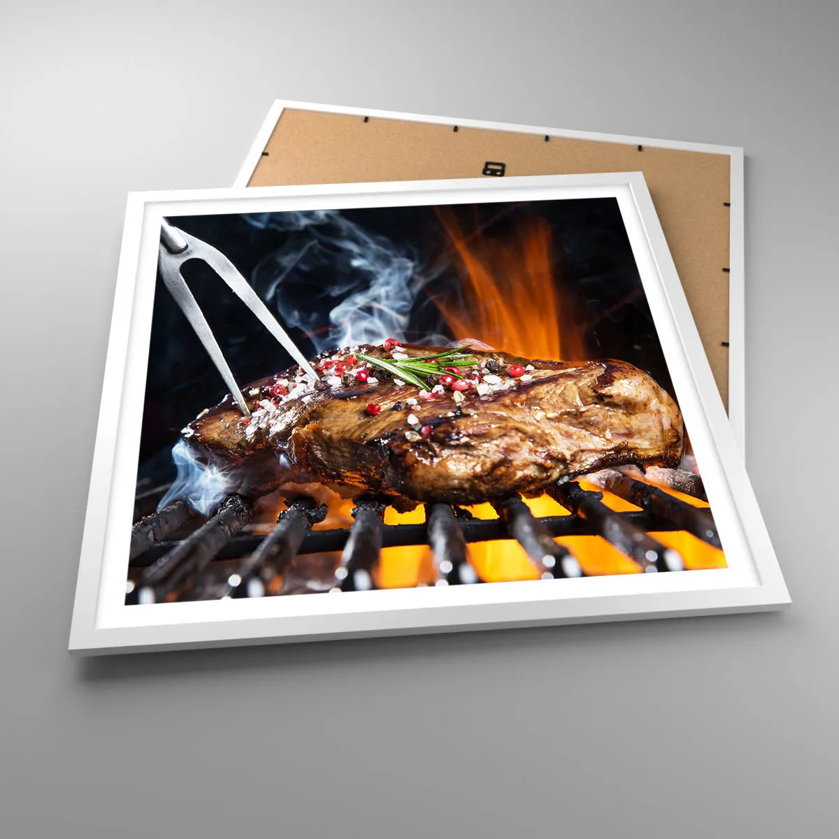 Poster în ramă albă - Suculente și parfumate - 60x60 cm