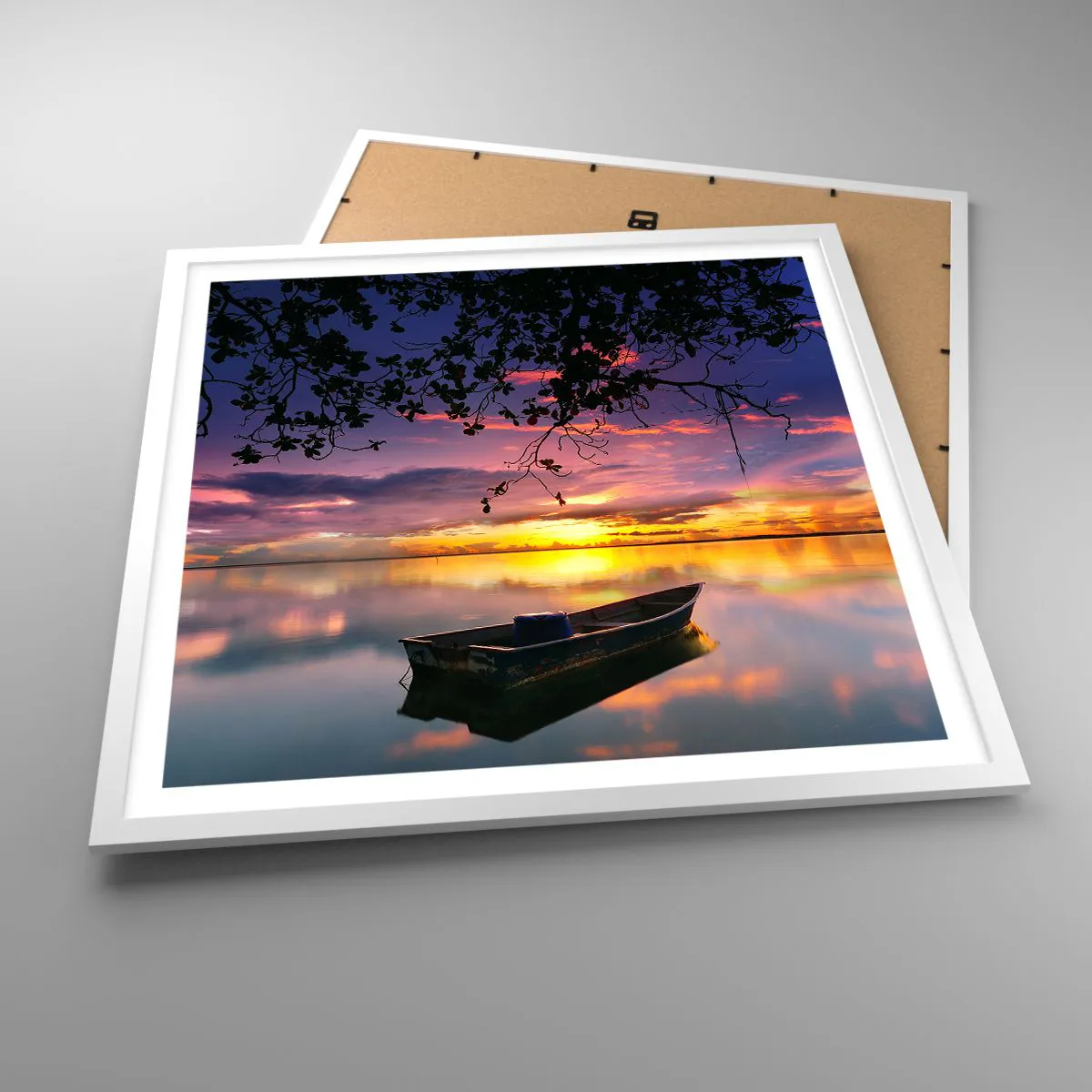 Poster in einem weißen Rahmen - Du scheinst mitten am Himmel zu hängen... - 60x60 cm