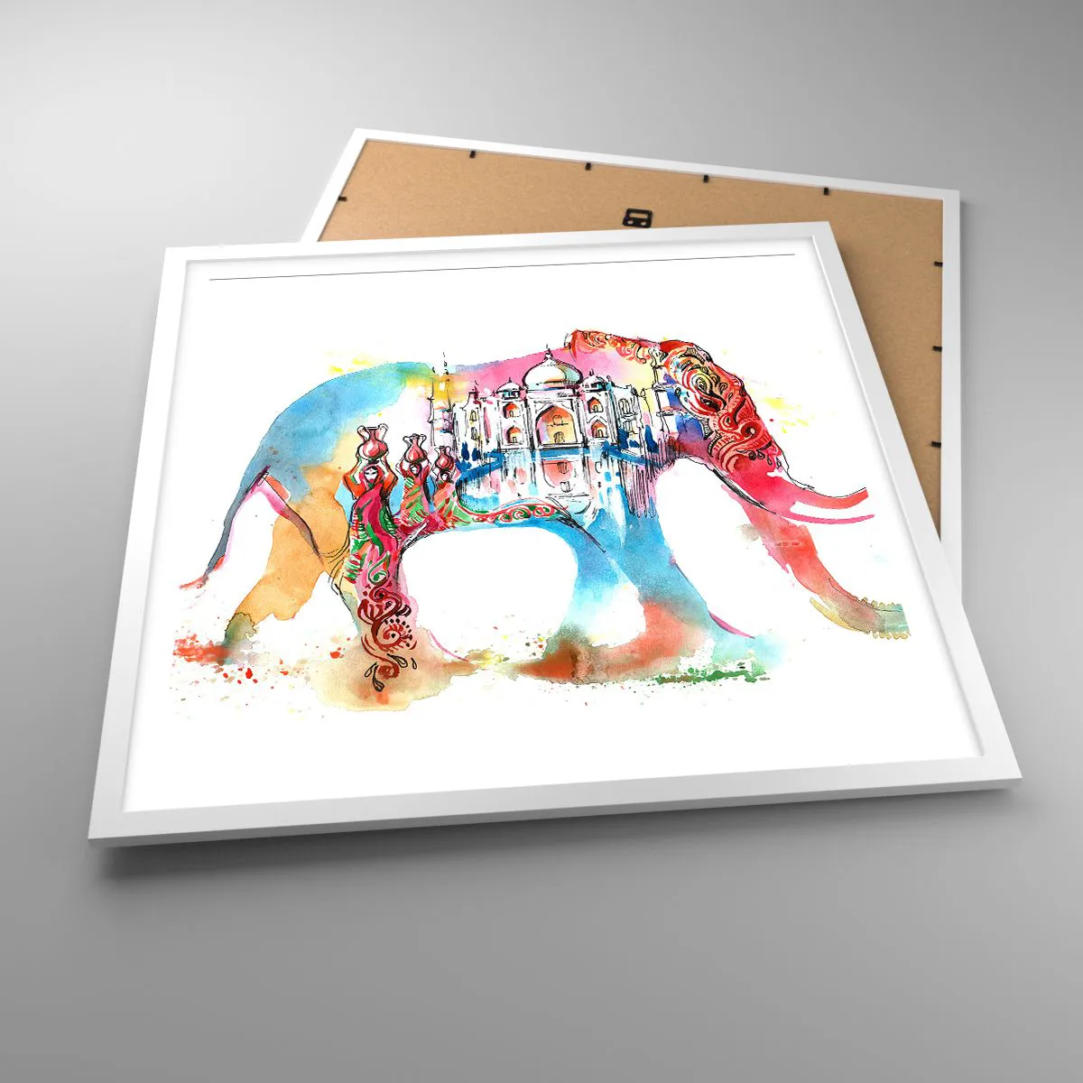 Affiche dans un cadre blanc - Poster - Inde - l'aura de l'amour - 60x60 cm