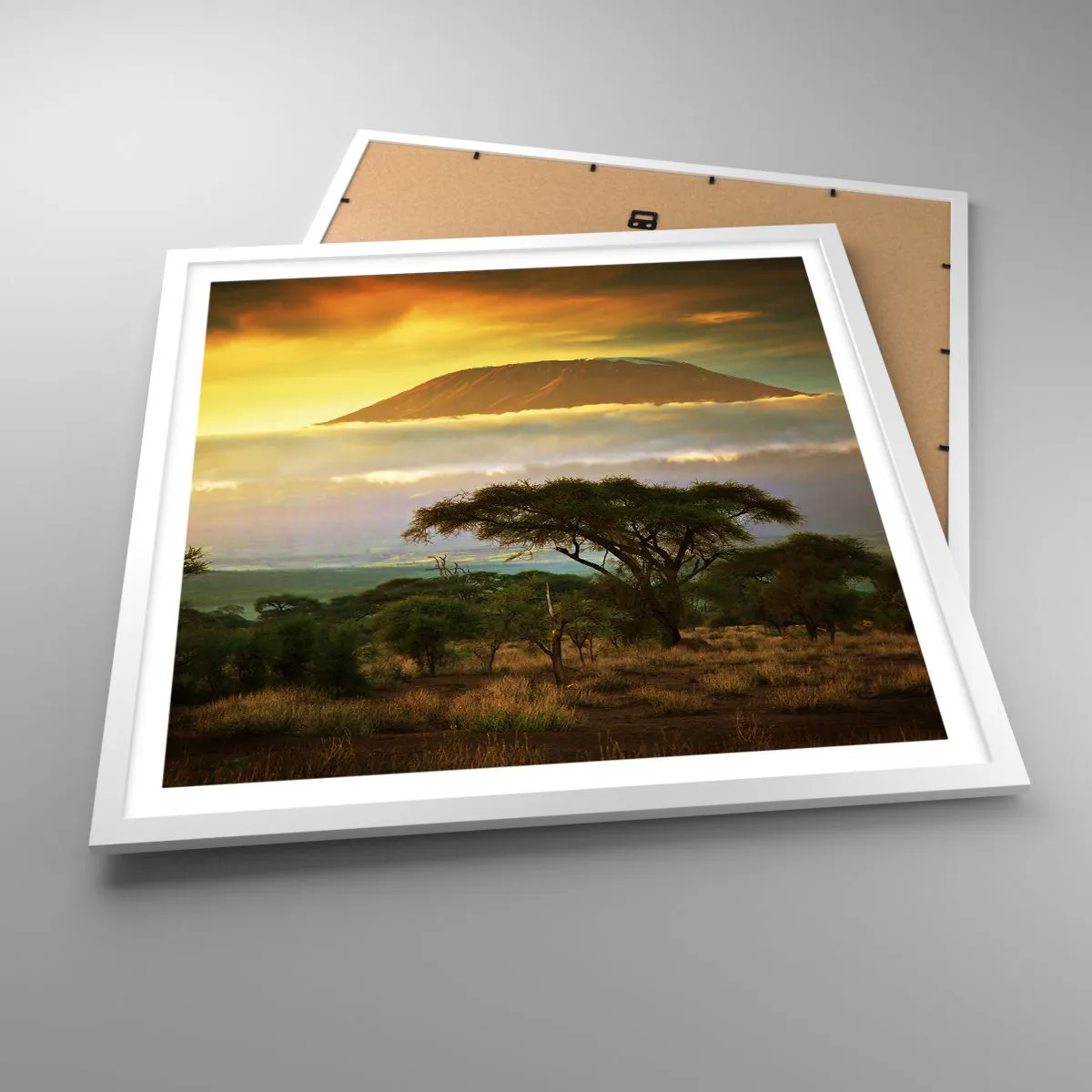 Poster în ramă albă - Visul unui călător - 60x60 cm