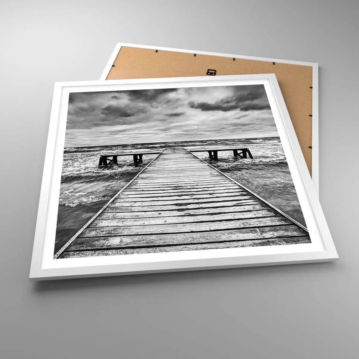 Poster in einem weißen Rahmen - Ich warte darauf, dass der Wind wegjagt... - 60x60 cm