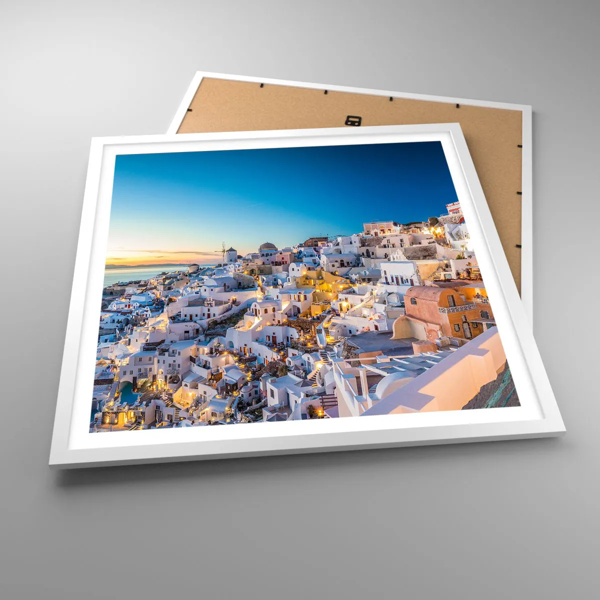 Affiche dans un cadre blanc - Poster - L'essence de la grecque - 60x60 cm