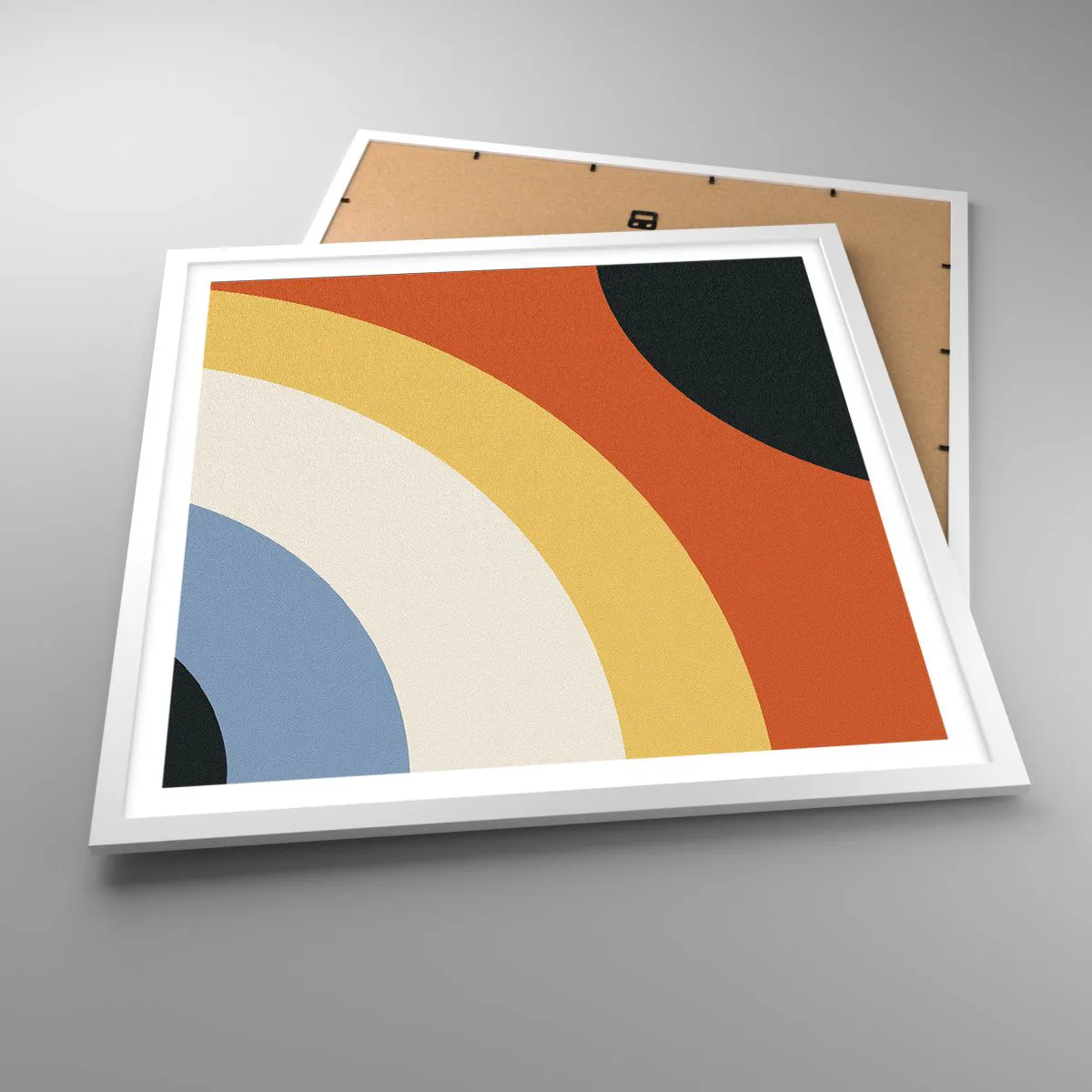 Póster en marco blanco - Círculo sobre círculo - 60x60 cm