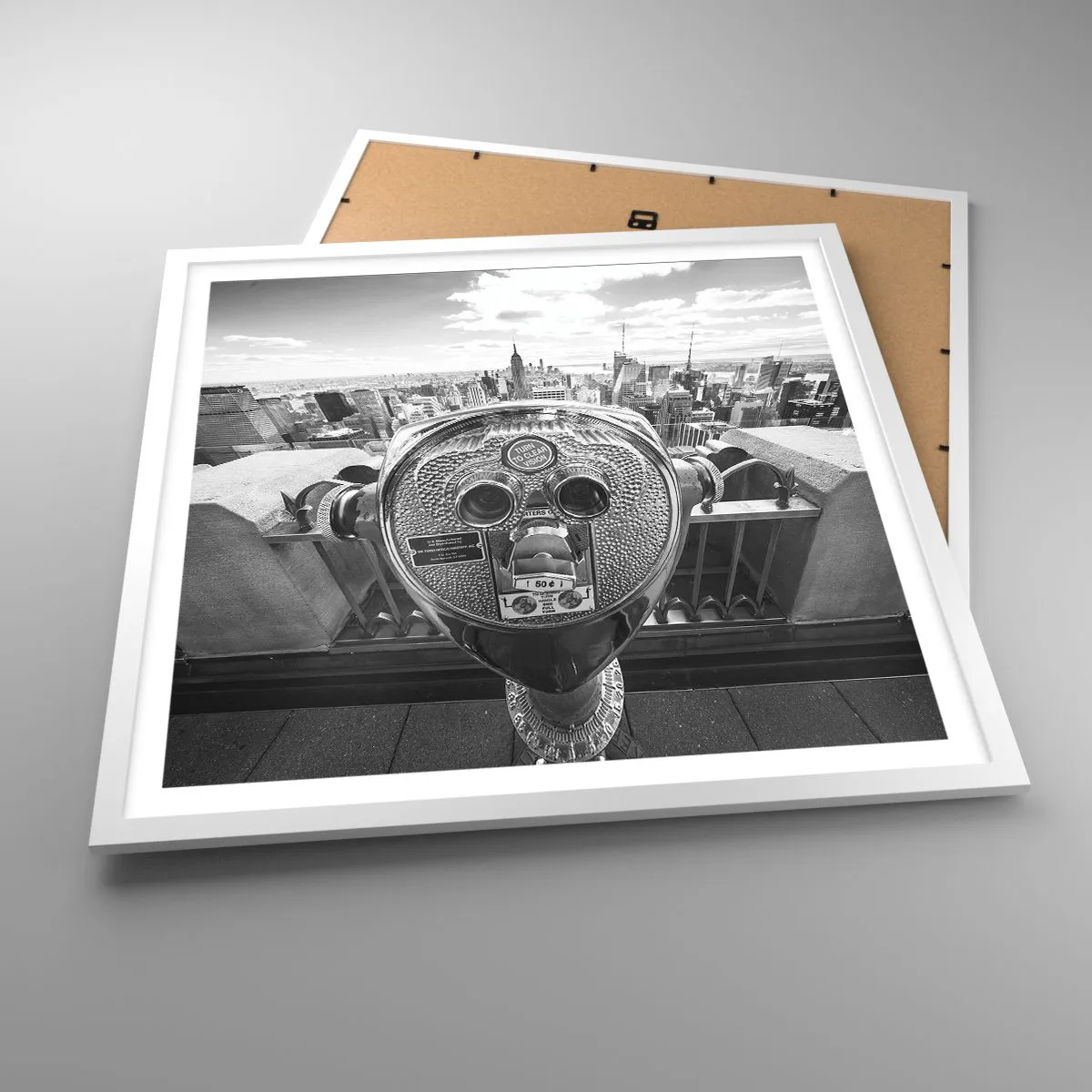Póster en marco blanco - Sobre la ciudad - 60x60 cm