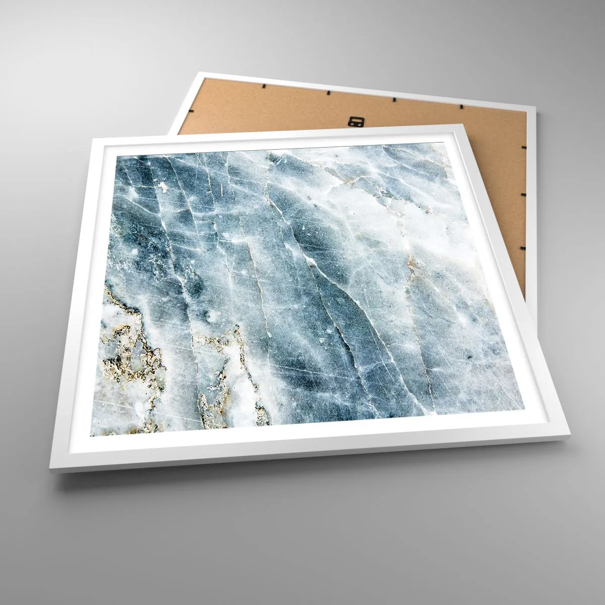 Plakat w białej ramie - Lodowy świat - 60x60 cm