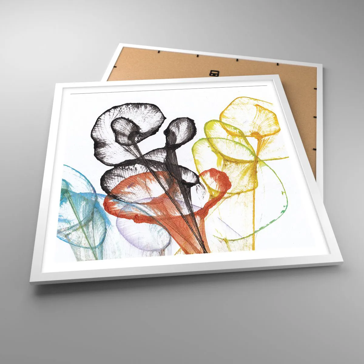 Poszter fekete keretben - Virágok lélekkel - 60x60 cm