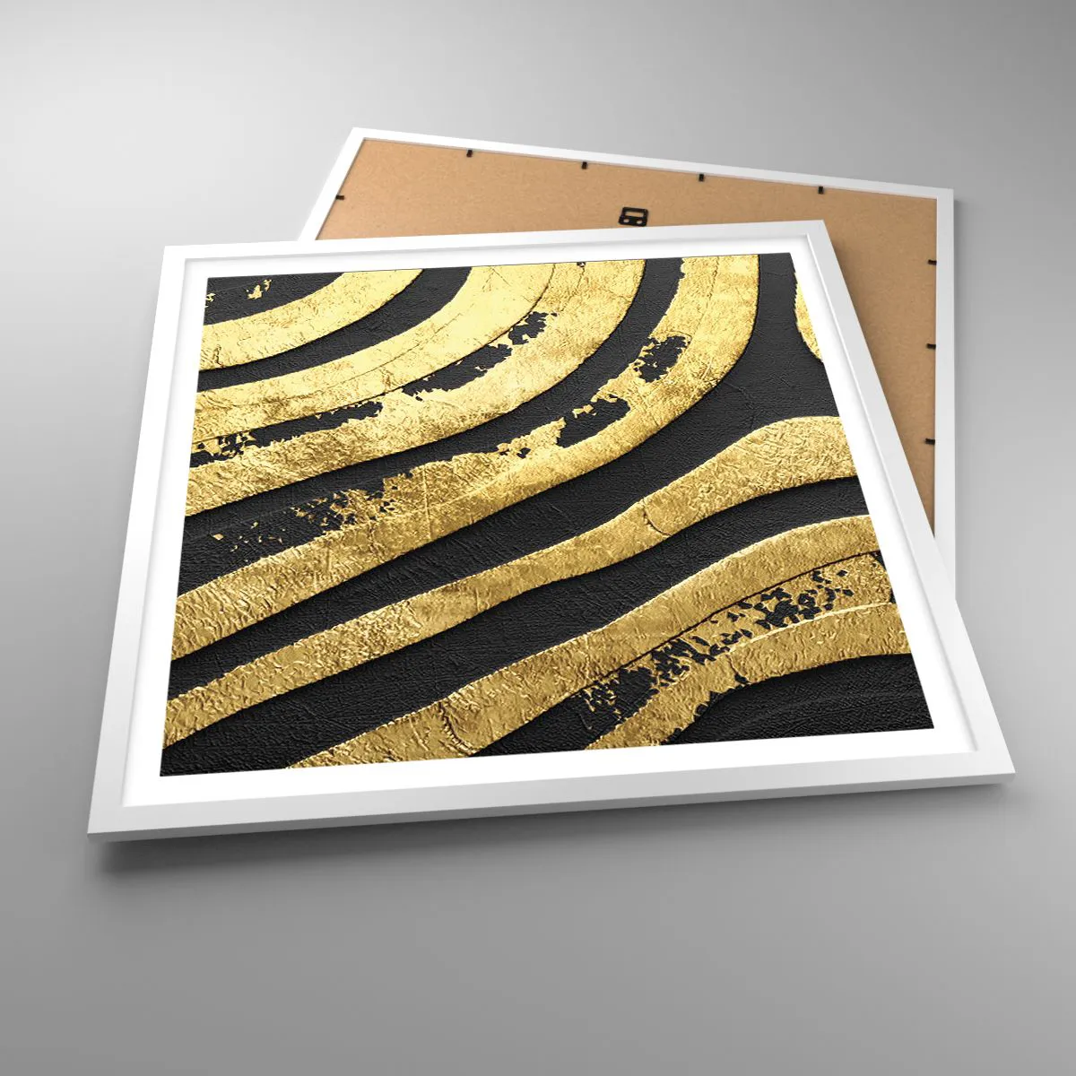 Plakát v bílém rámu - Vše plyne - 60x60 cm