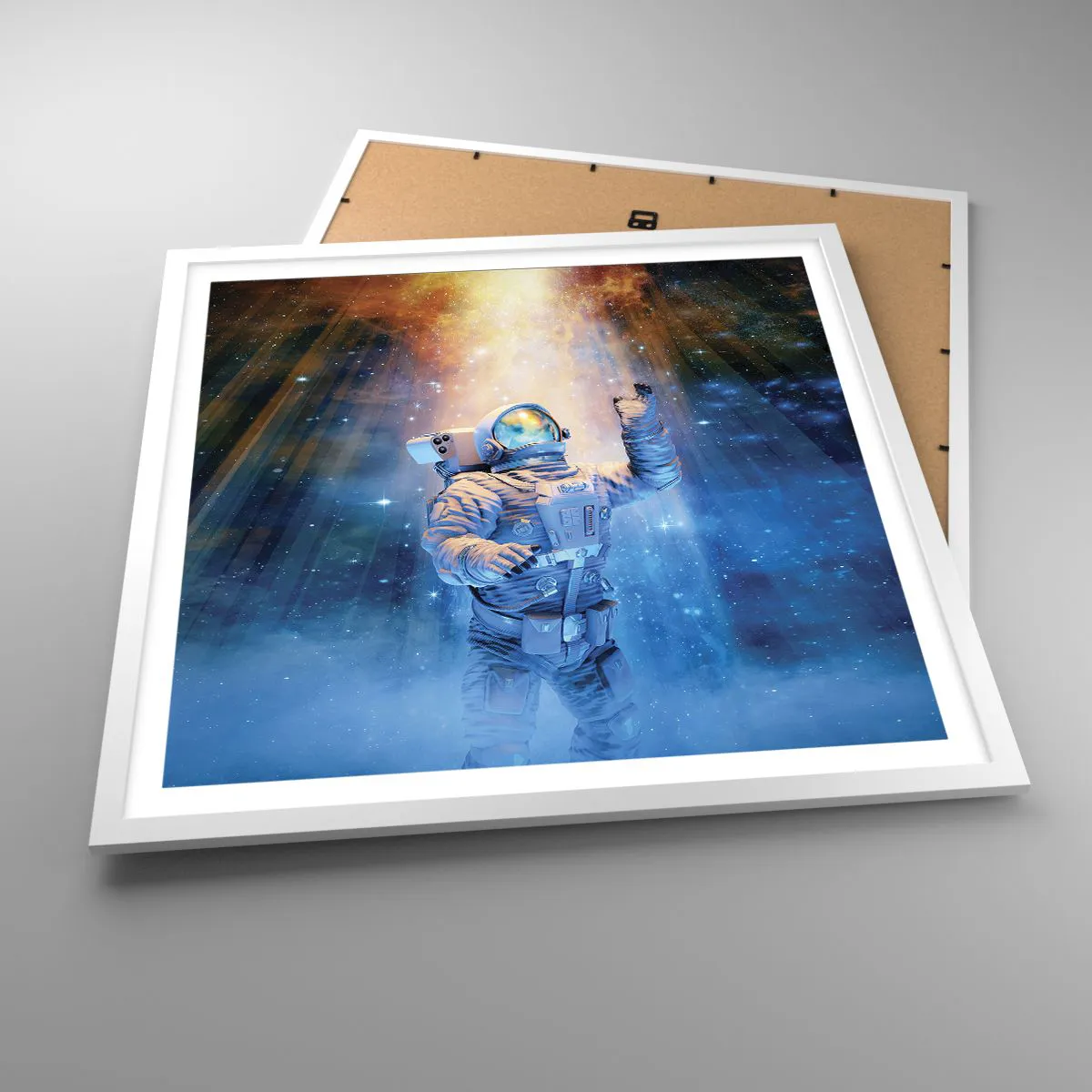 Poster in white frmae - Finally at the Destination - 60x60 cm