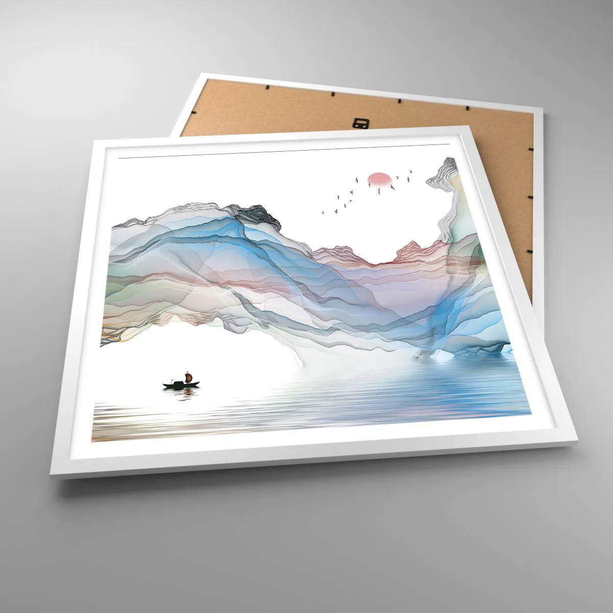 Pôster em moldura branca - Em direção às montanhas de cristal - 60x60 cm