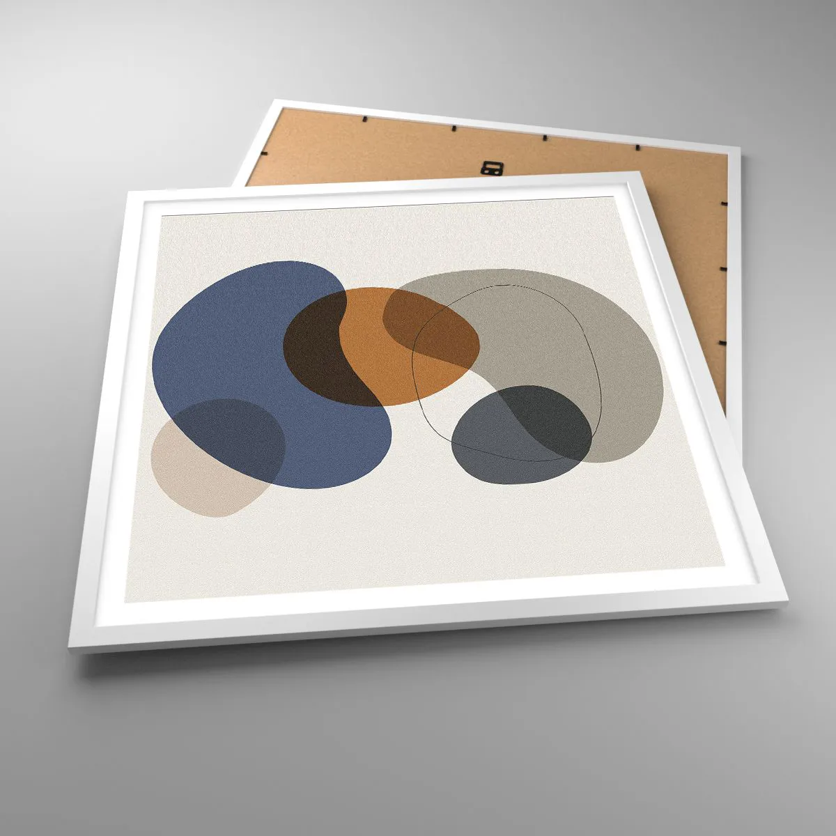 Plagát v bielom ráme - Kvapky farieb - 60x60 cm