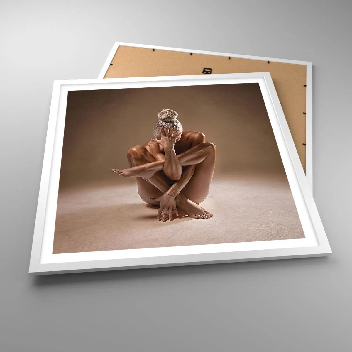 Poster în ramă albă - Unitatea trupului și a spiritului - 60x60 cm