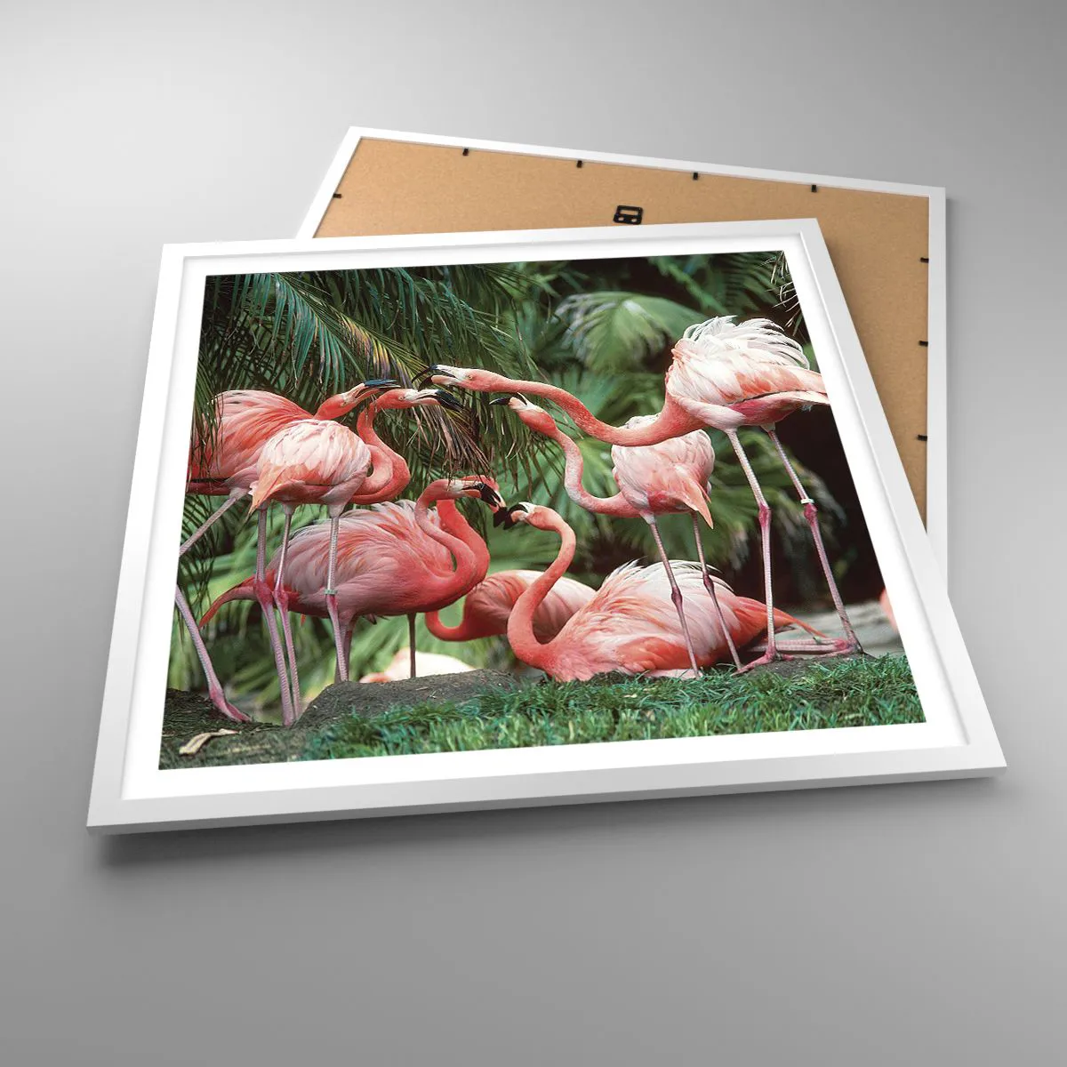 Affiche dans un cadre blanc - Poster - Potins d'après-midi - 60x60 cm