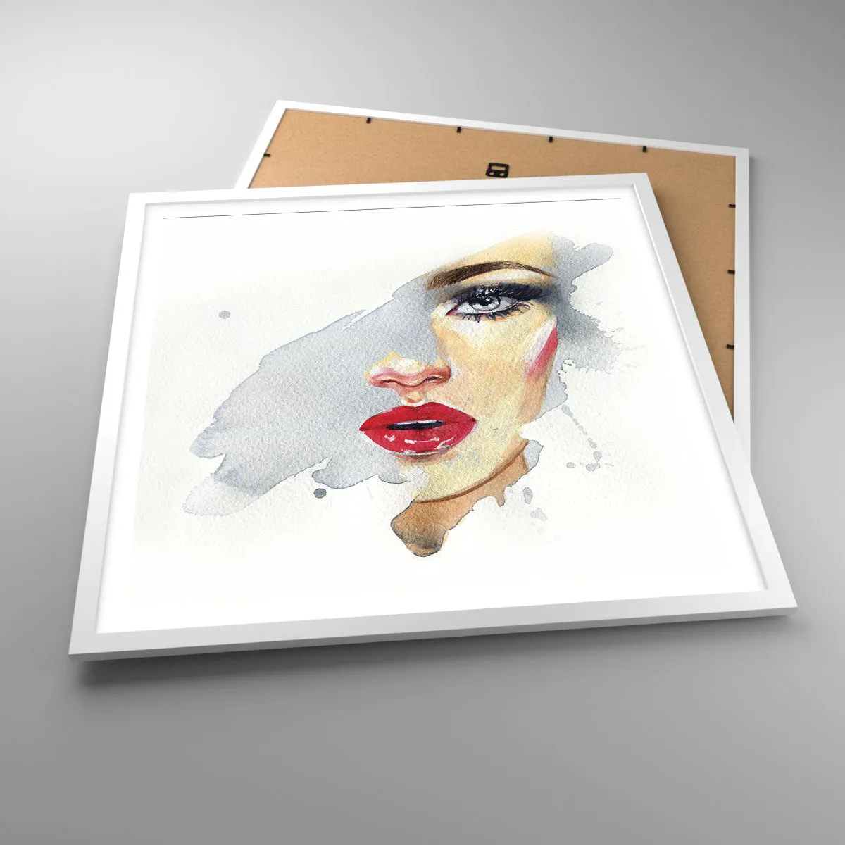 Plakat w białej ramie - Odbicie w kropli wody - 60x60 cm