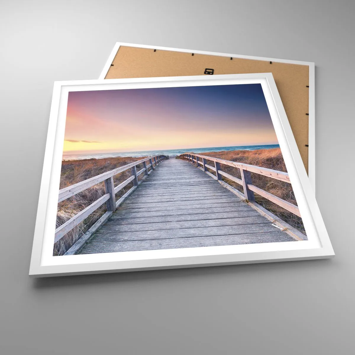 Poster in white frmae - Baltic Evening Aurora - 60x60 cm