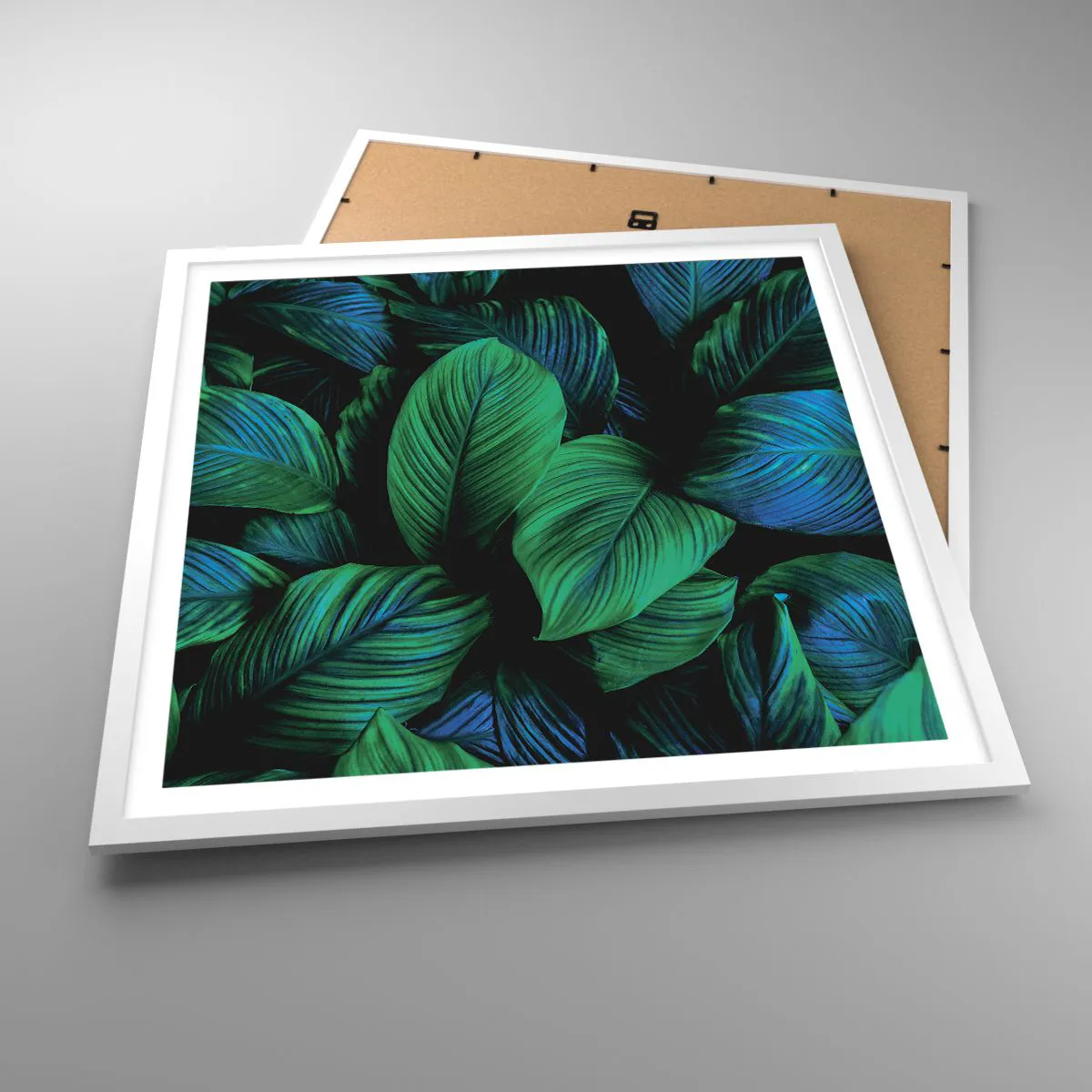 Plakát v bílém rámu - V zeleném davu - 60x60 cm