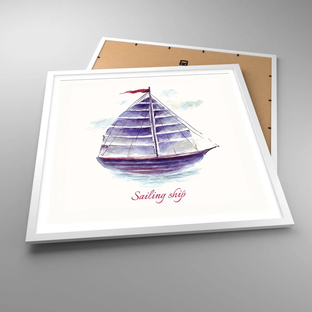 Pôster em moldura branca - Cheio de velas e águas calmas - 60x60 cm